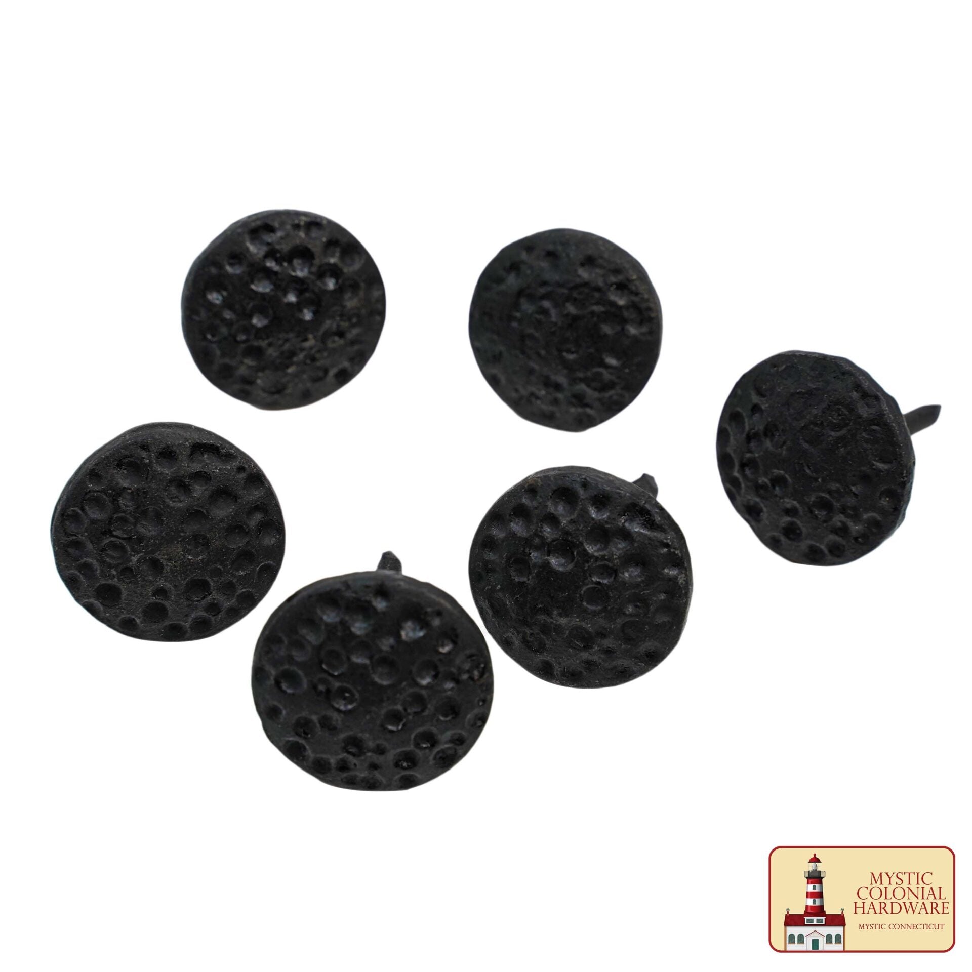 Imagen única de: Clavos Clavos Decorativos Redondos Largos de Hierro, Forjados a Mano, Acabado Ennegrecido con Aceite Natural, Juego de 6 Piezas