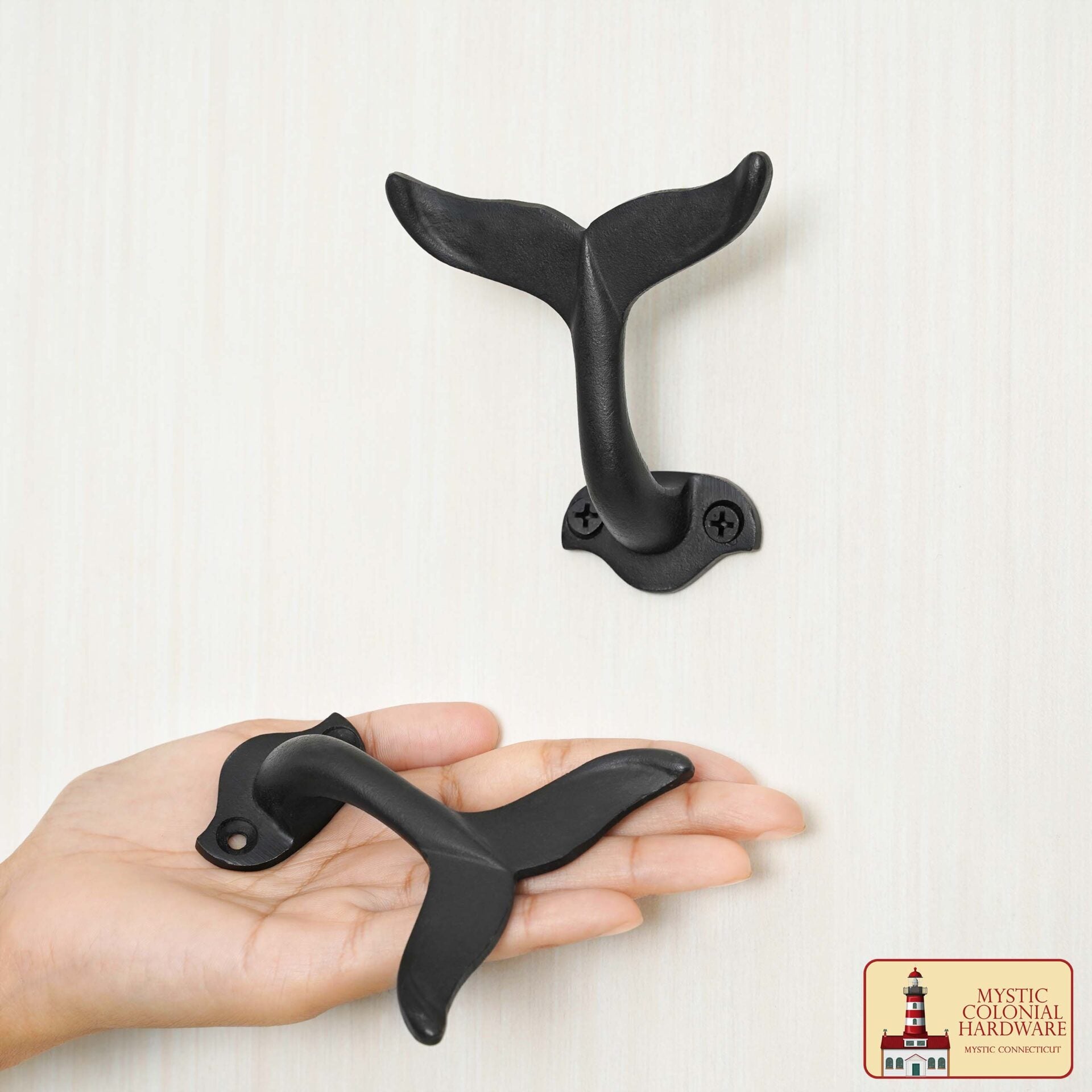 Imagen única de: Ganchos de Pared Rústicos de Hierro Fundido, Ganchos Utilitarios Retro Resistentes para Colgar Abrigos, Bolsos, Toallas, Batas, Sombreros y Más, Acabado: Ennegrecido con Aceite