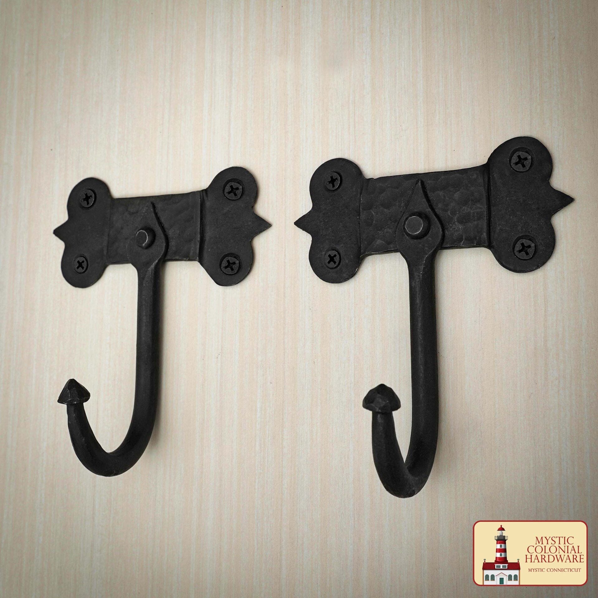 Imagen única de: Rústico de Hierro Fundido Ganchos de Pared, Heavy Duty Retro Utilidad Ganchos para Colgar el Abrigo, Bolsa, Toalla, Bata, Sombrero y Más, Acabado: Aceite Ennegrecido