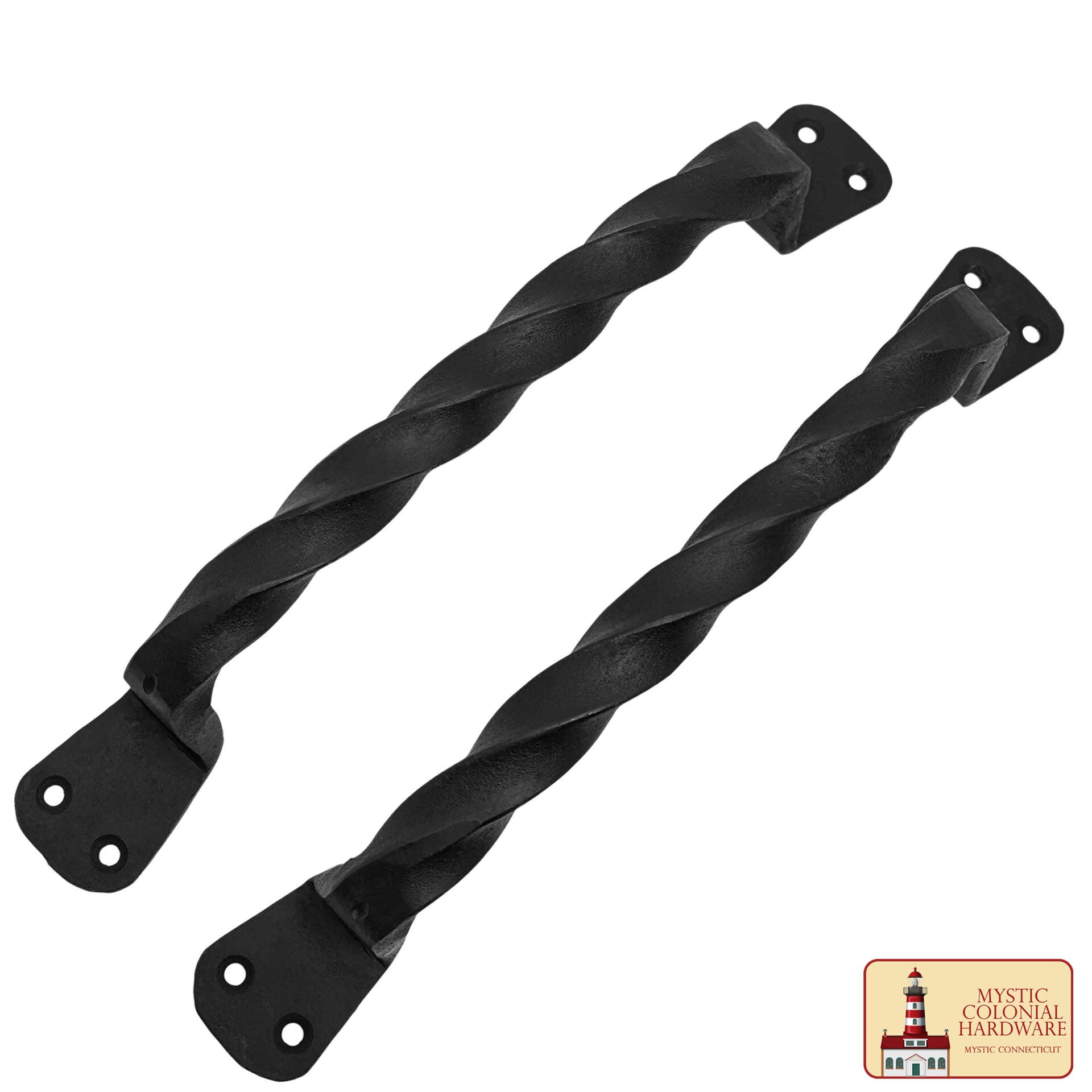 Imagen única de: Rústico Retorcido Manija de la Puerta de Hierro Forjado a Mano Tirones de la Puerta: Ideal para la Puerta, Puerta del Cobertizo, Ventana, Cerca, Garaje, 23cm