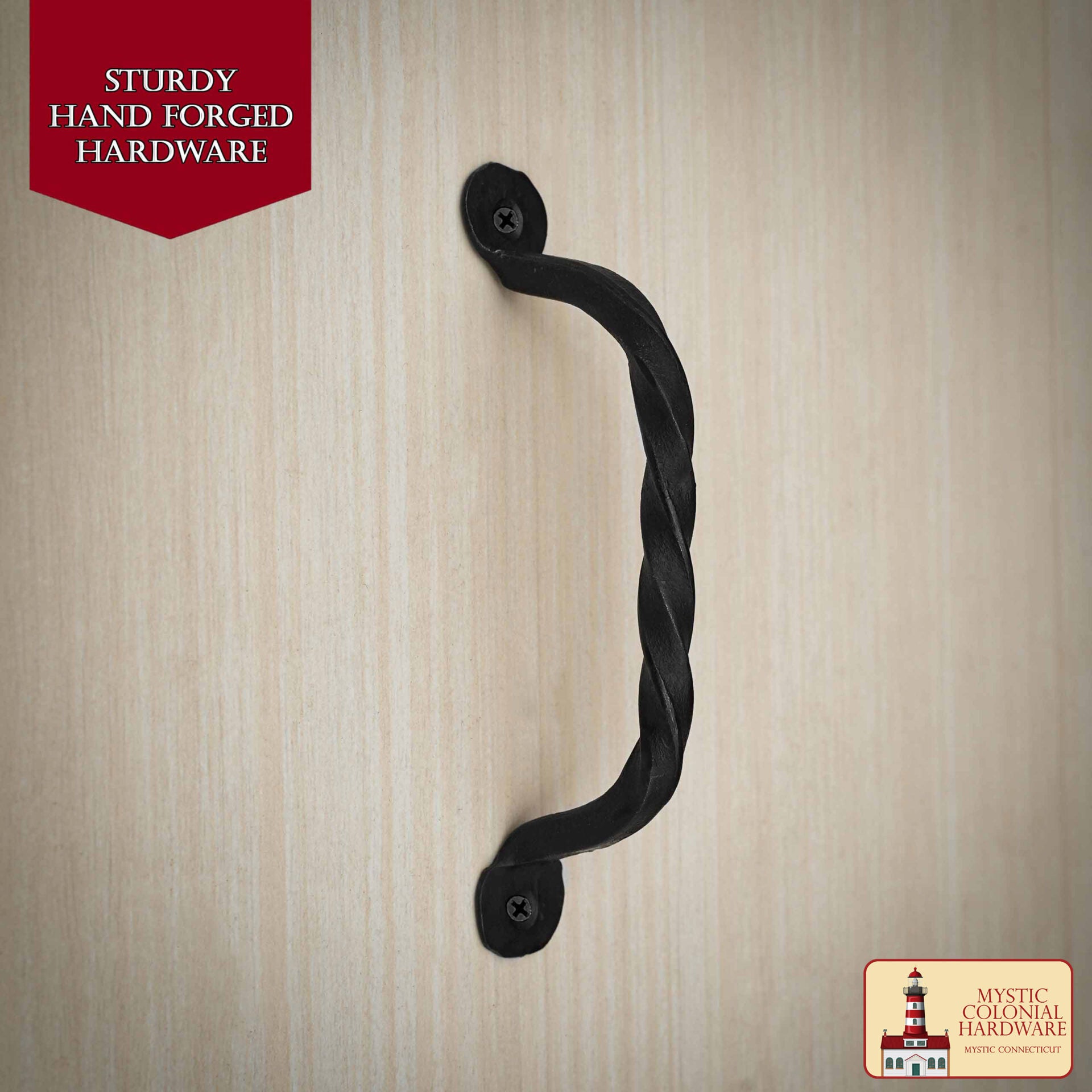 Imagen única de: Juego de 2 Tiradores de Puerta Rústicos Forjados a Mano: Ideal para Ambientes Victorianos, Coloniales, Retro, Steampunk, Góticos, Barrocos y Medievales, 16,5 Cm