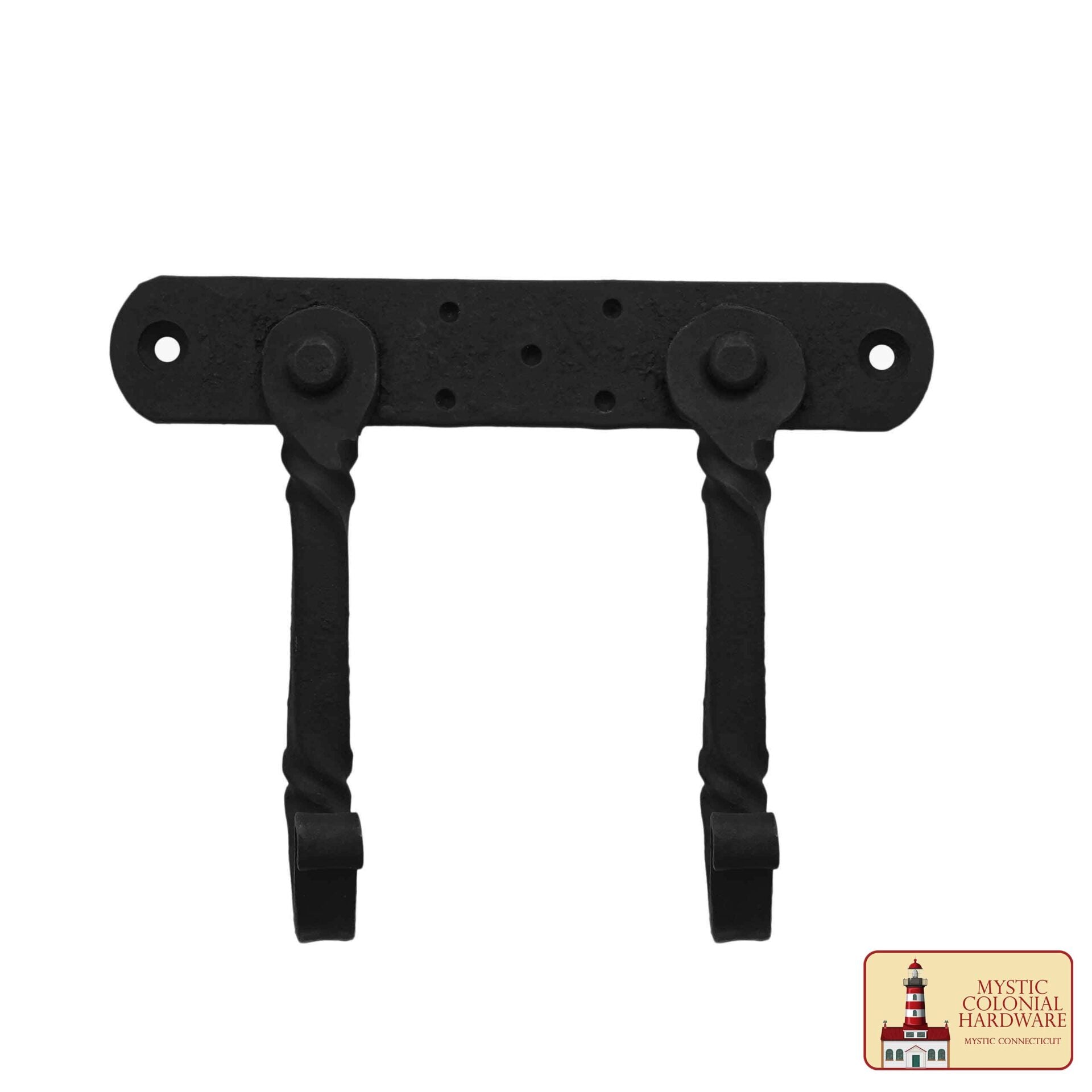 Imagen única de: Gancho de Pared Rústico Forjado a Mano con Dos Colgadores: Ideal para Ambientes Victorianos, Coloniales, Retro, Steampunk, Góticos y Barrocos (14.9x10.9cm)