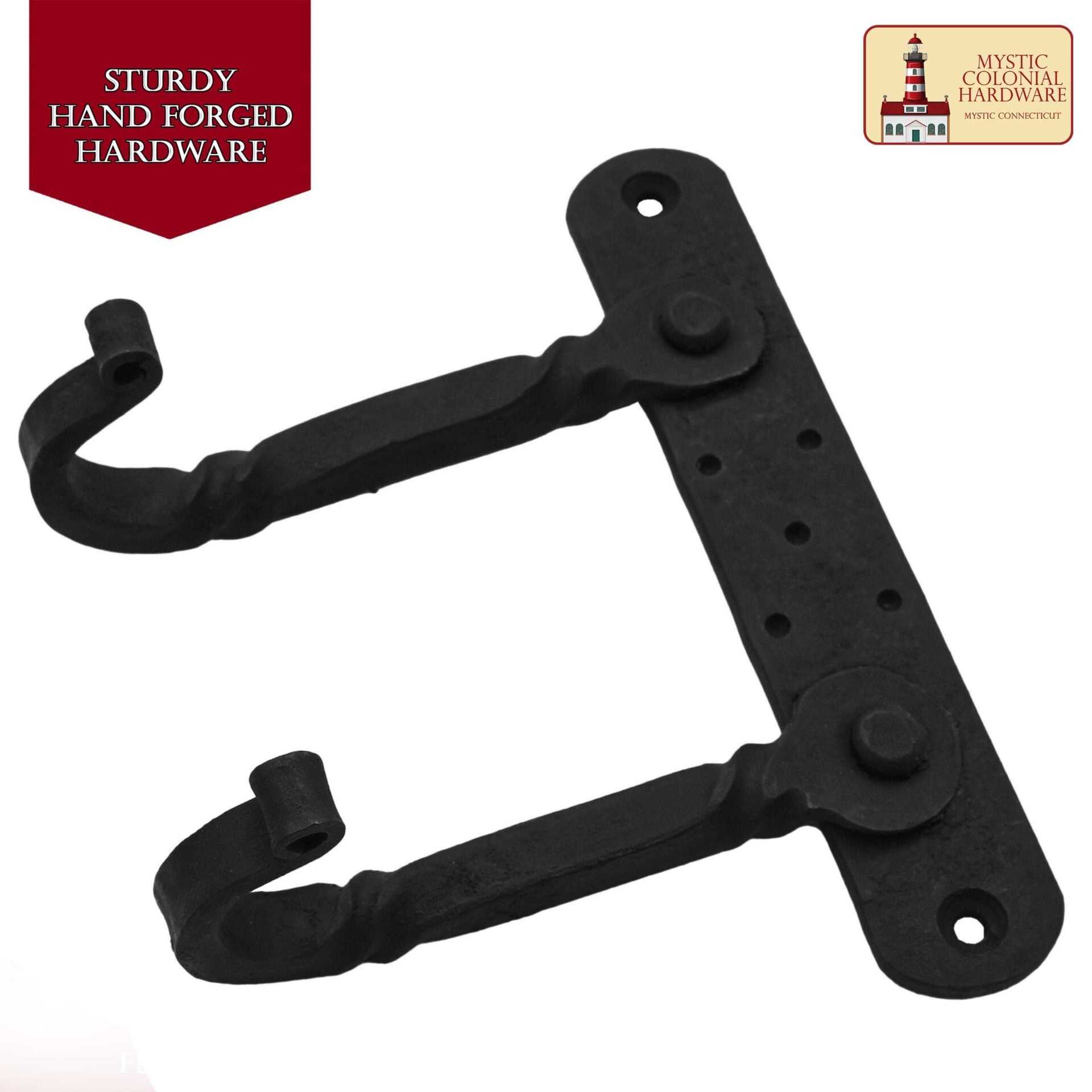 Imagen única de: Gancho de Pared Rústico Forjado a Mano con Dos Colgadores: Ideal para Ambientes Victorianos, Coloniales, Retro, Steampunk, Góticos y Barrocos (14.9x10.9cm)