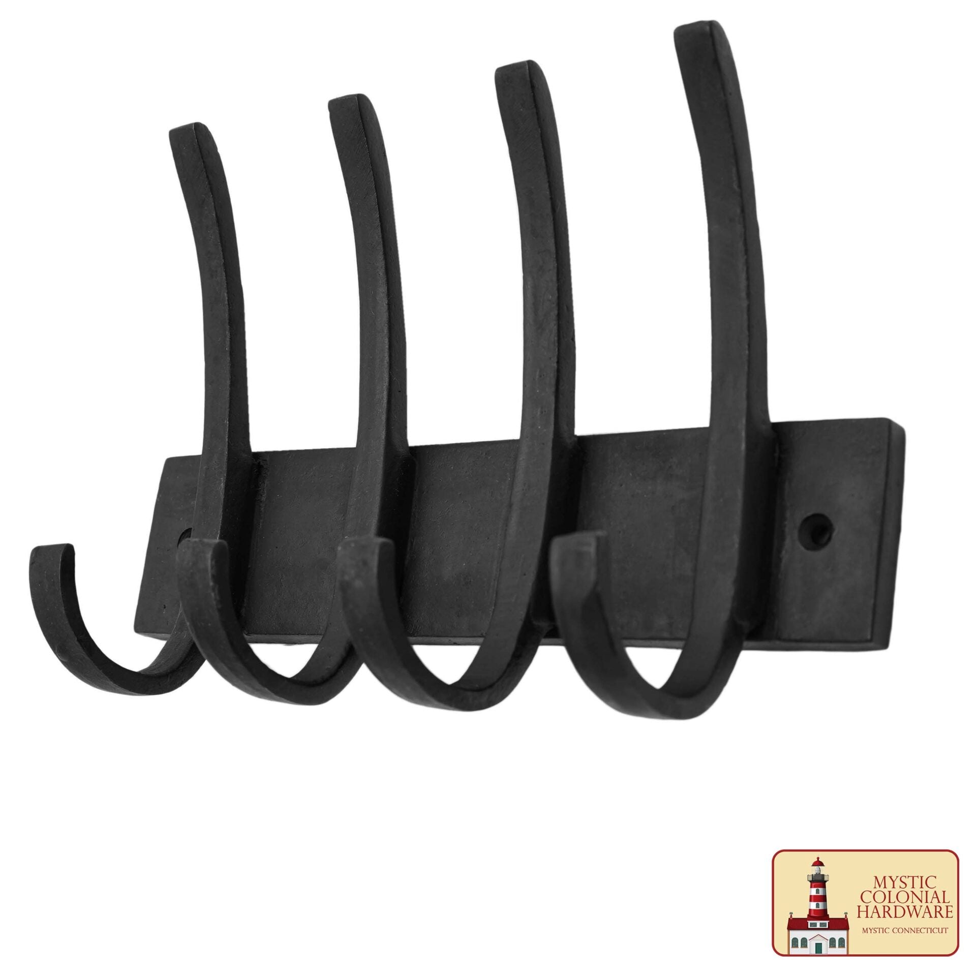 Imagen única de: Ganchos de Pared de Hierro Forjado Rústico, Ganchos de Utilidad Retro de Alta Resistencia para Colgar Abrigos, Bolsos, Toallas, Batas, Sombreros y Más: Negro