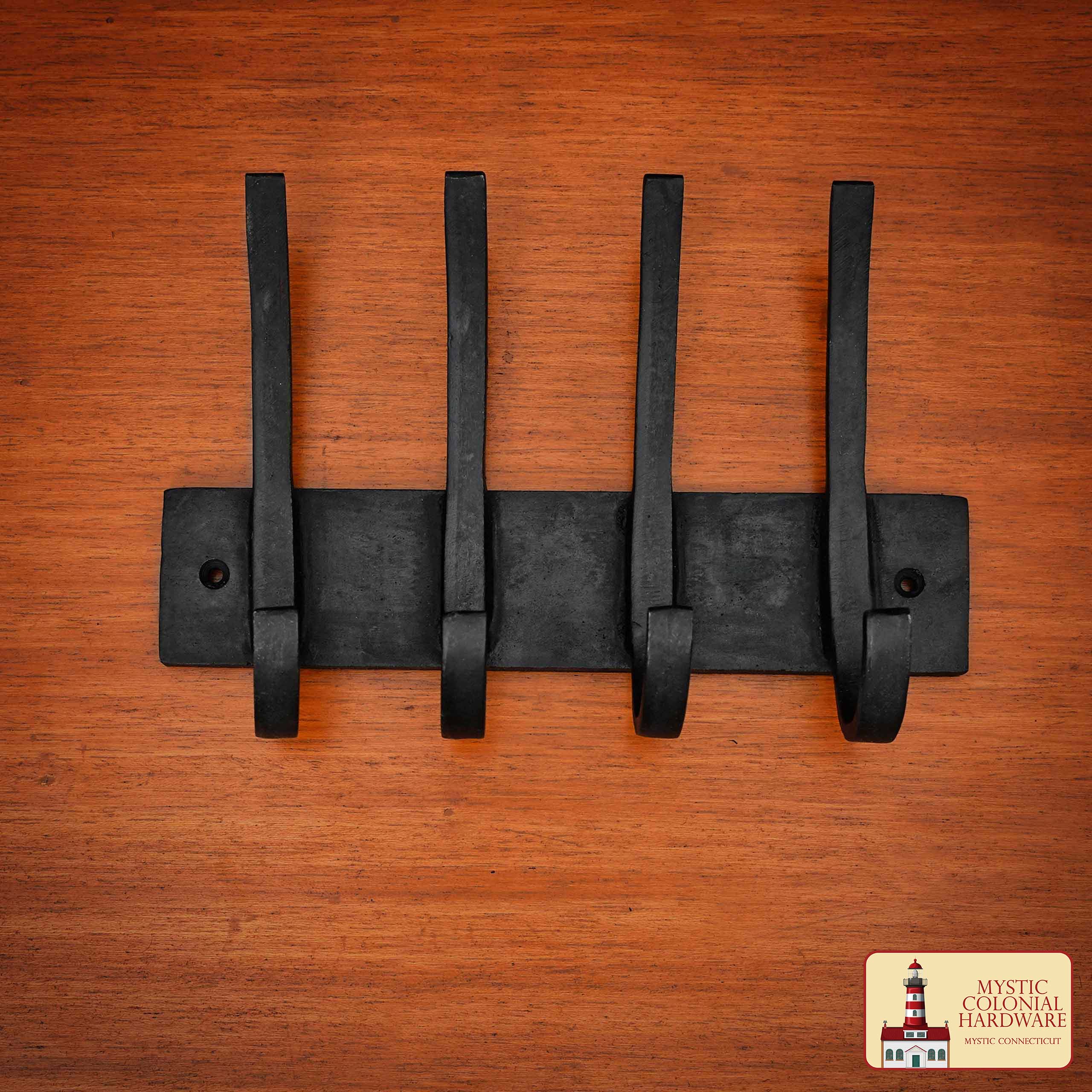 Imagen única de: Ganchos de Pared de Hierro Forjado Rústico, Ganchos de Utilidad Retro de Alta Resistencia para Colgar Abrigos, Bolsos, Toallas, Batas, Sombreros y Más: Negro