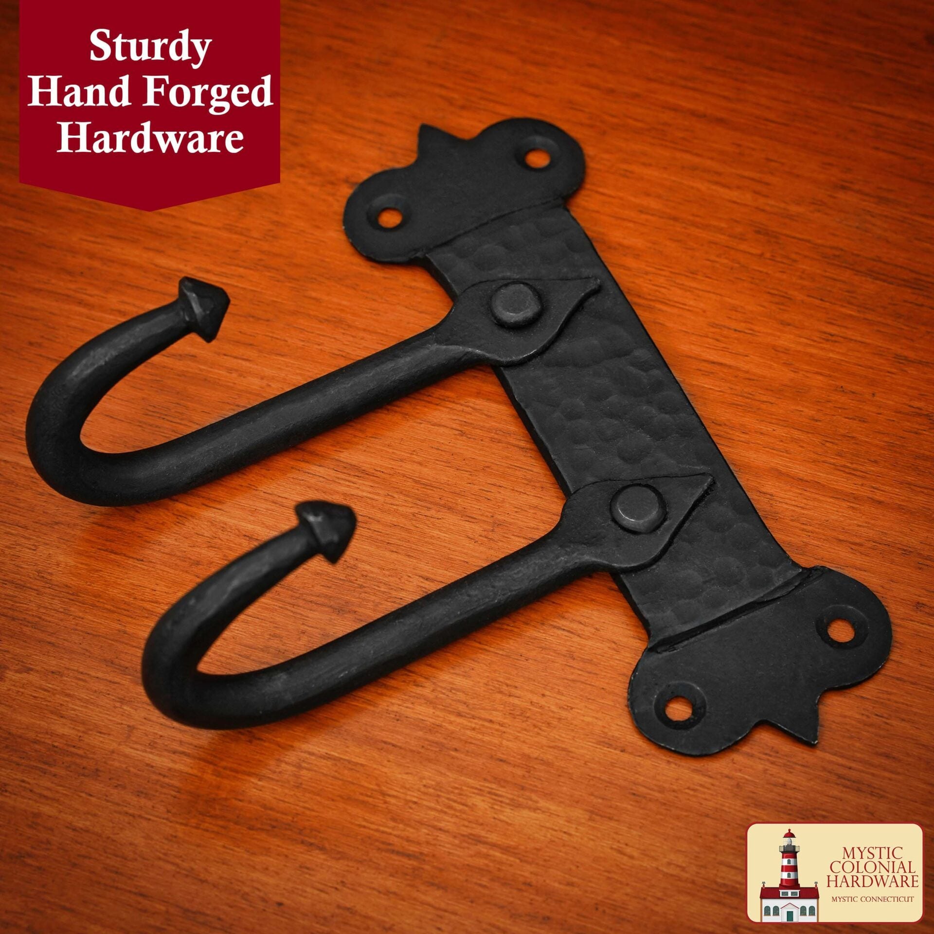 Imagen única de: Rústico de Hierro Fundido Ganchos de Pared, Heavy Duty Retro Utilidad Ganchos para Colgar el Abrigo, Bolsa, Toalla, Bata, Sombrero y Más, Acabado: Aceite Ennegrecido
