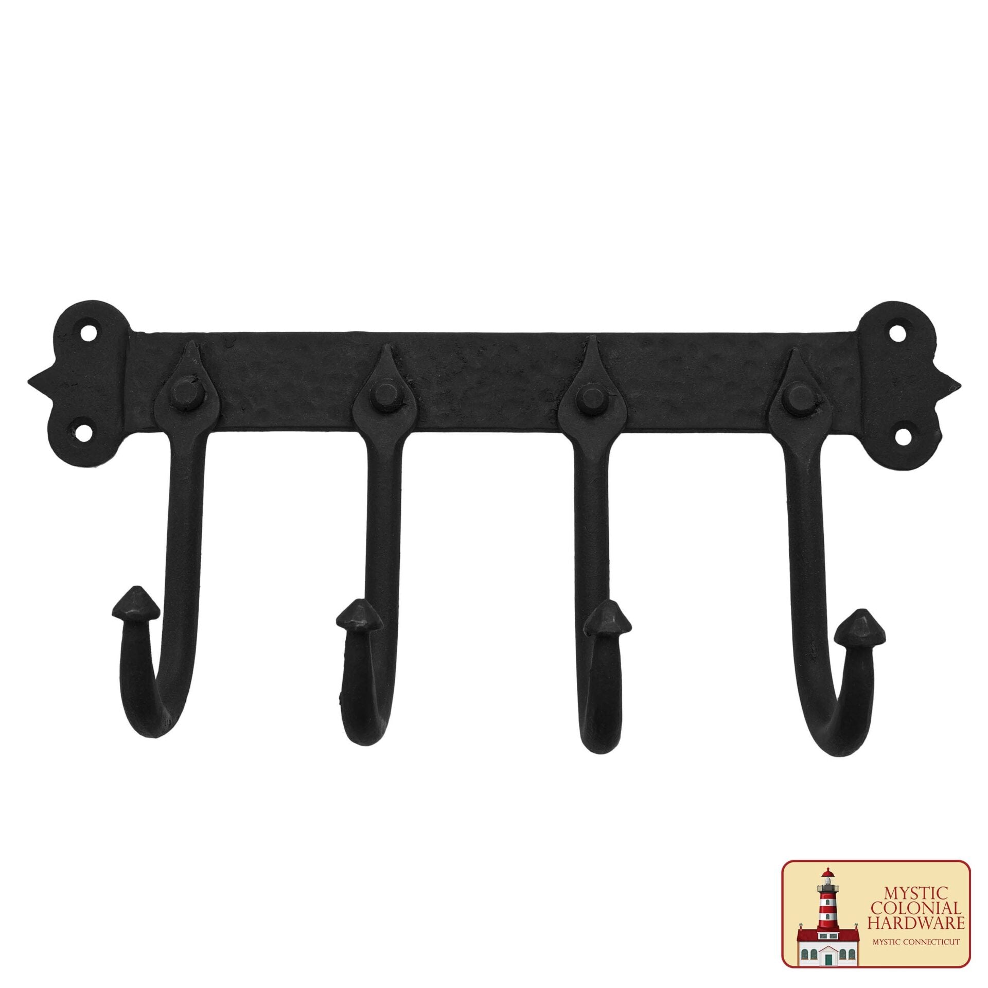 Imagen única de: Ganchos de Pared Rústicos de Hierro Fundido, Ganchos Utilitarios Retro Resistentes para Colgar Abrigos, Bolsos, Toallas, Batas, Sombreros y Más, Acabado: Ennegrecido con Aceite