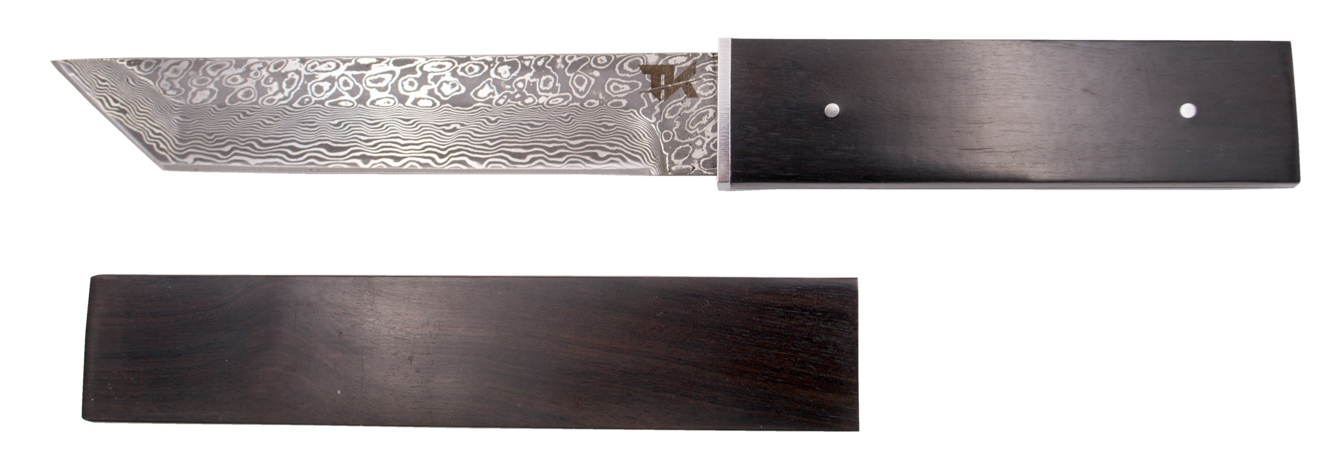 Imagen única de: Cuchillo Tanto Acero Damasco Ébano H0077