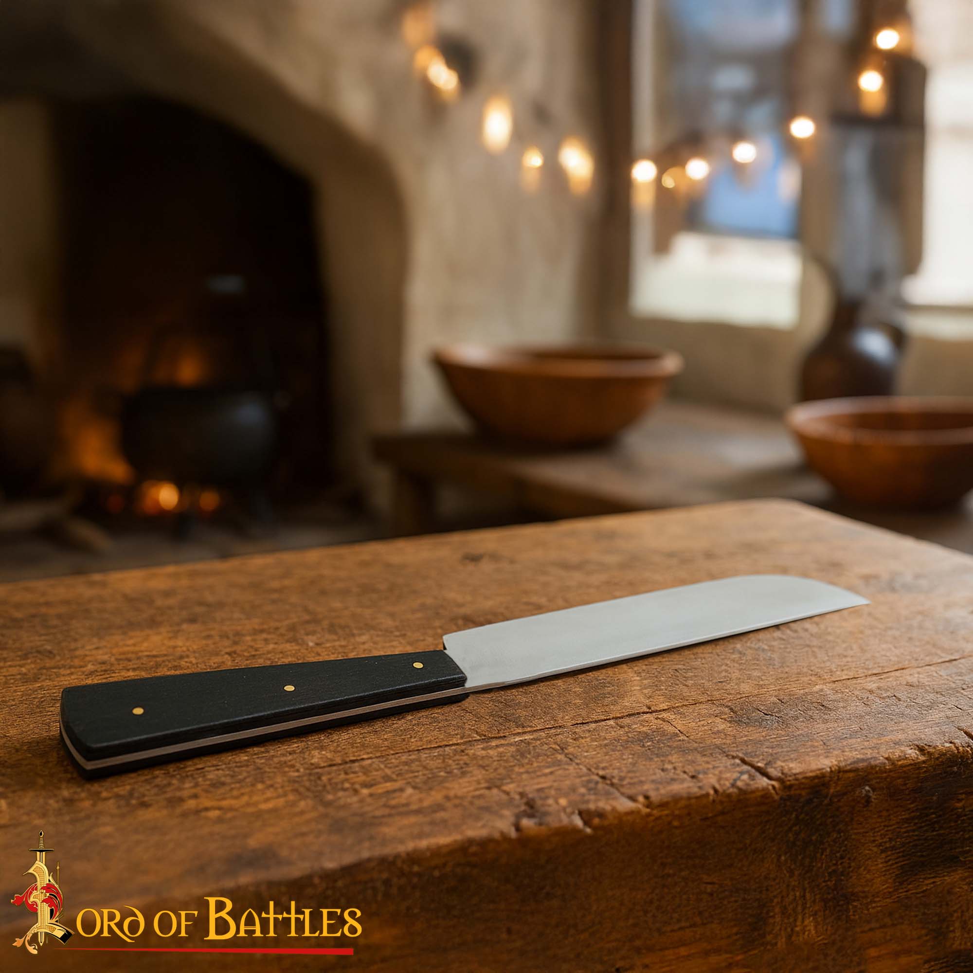 Cuchillo Medieval Artesanal de Acero Inoxidable con Mango de Cuerno de Buey - Imagen 7