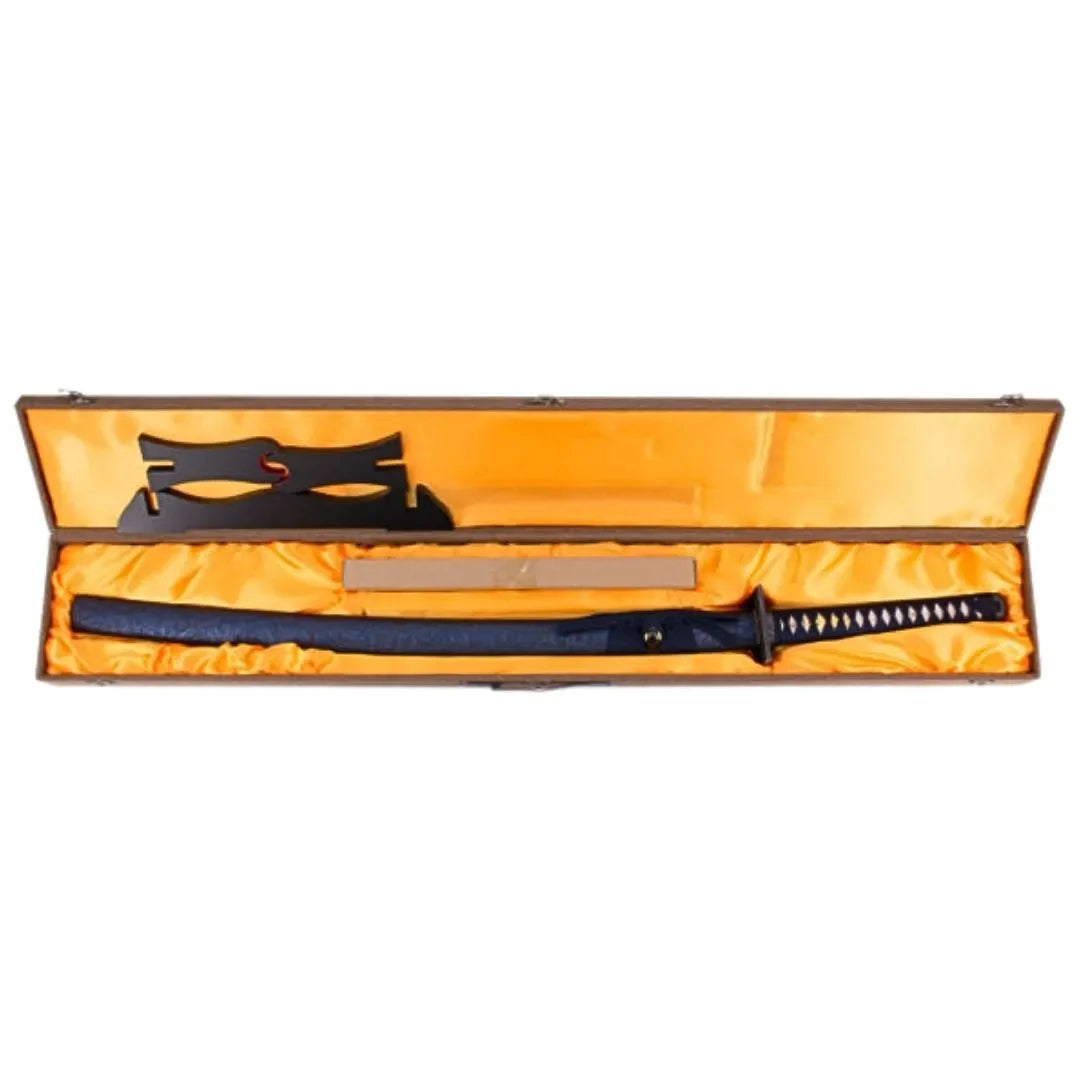 Imagen única de: Katana Funcional Afilada - Acero De Damasco Azul S6039