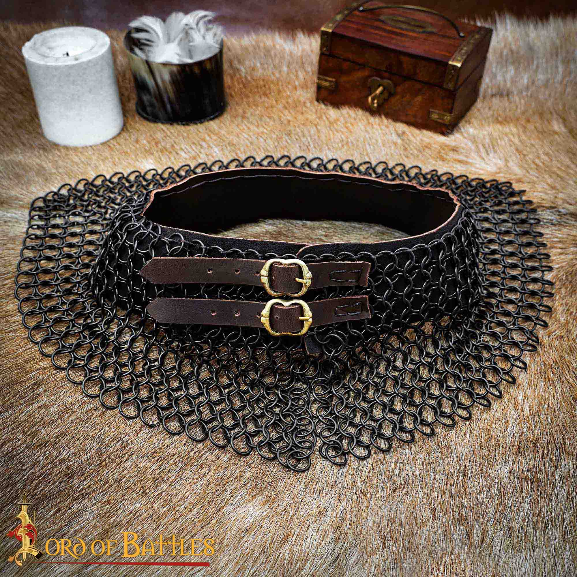 Imagen única de: Gorget de Cota de Malla / Estándar - 10mm Butted Round Ring - 16 Gauge, Mild Steel - Ideal For Stage Combat & Reenactments