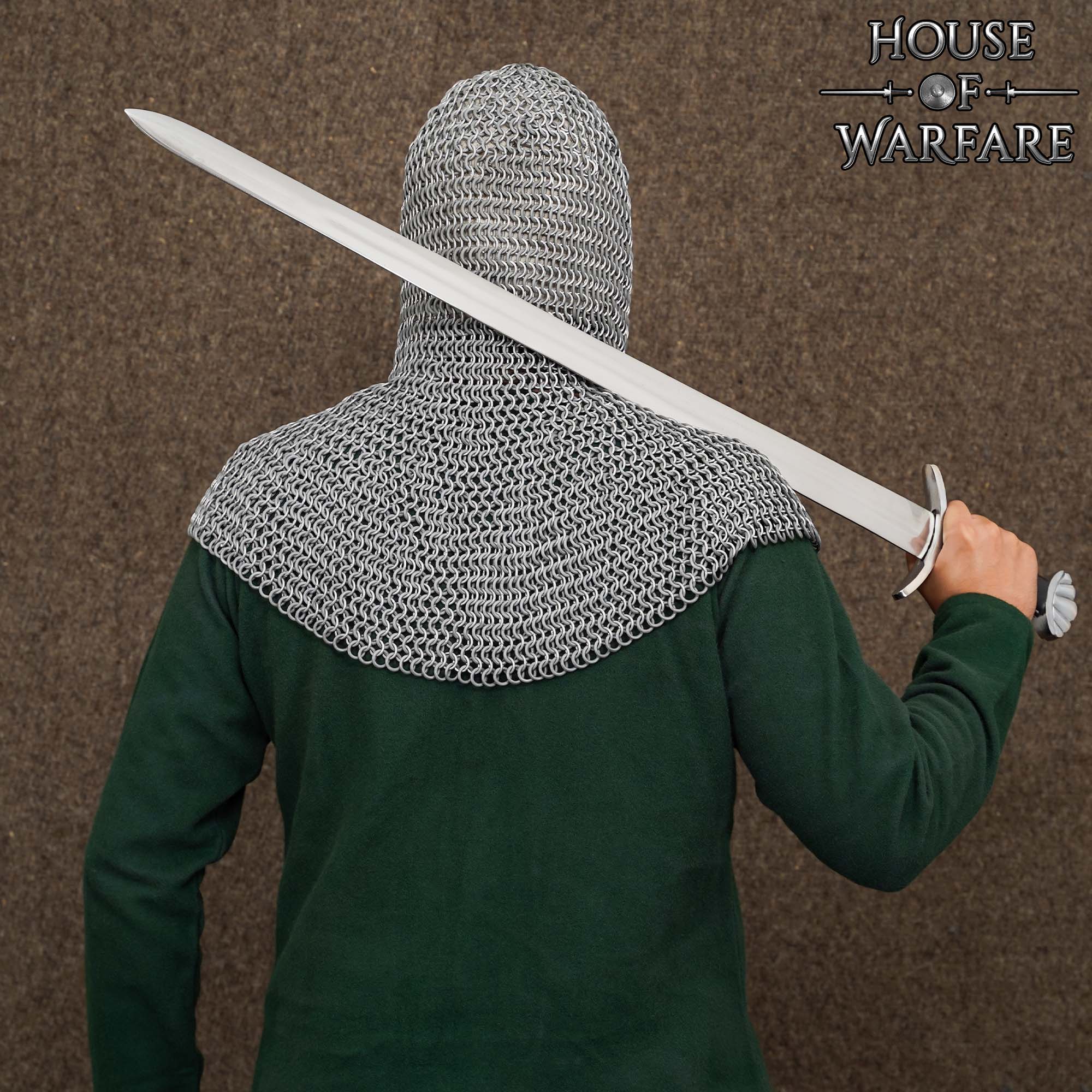 Imagen única de: Cofia Medieval de Cota de Malla de Aluminio de 10 Mm con Anillas de Caucho, Galga 14