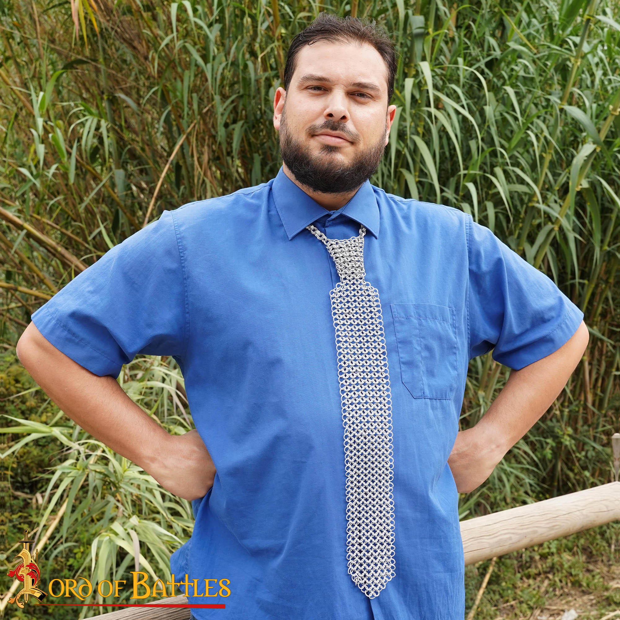 Imagen única de: Corbata de Cota de Malla - Aluminio de 8mm 16 Gauge - Corbata Vikinga Hecha a Mano para Larp, Cosplay, Renacimiento, Steampunk Gótico, Regalos para Hombres y Guerreros