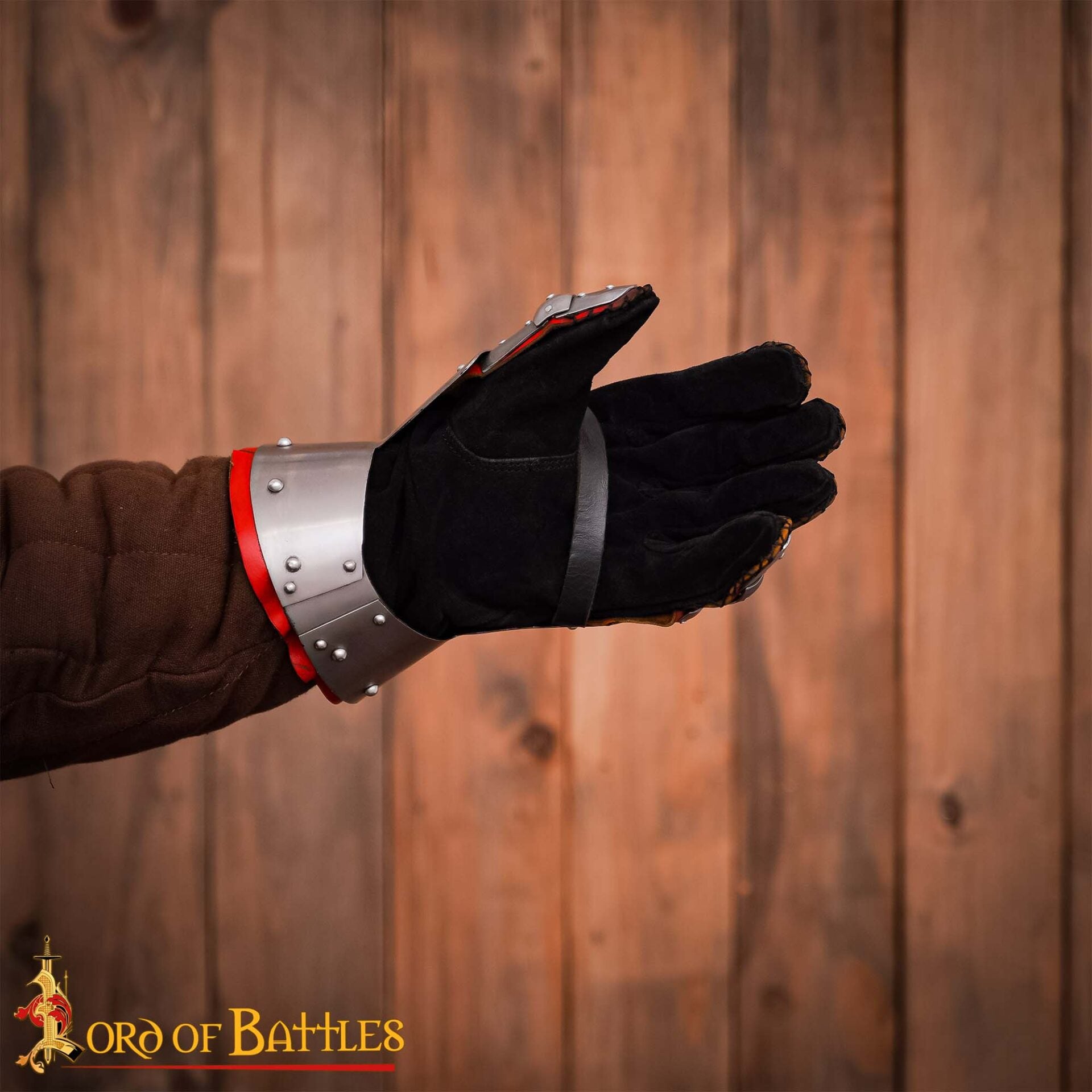 Guantes Medievales de Caballero de Acero de Calibre 16 con Guantes Interiores de Ante Auténtico, Armadura del Siglo Xiv para Larp, Sca y Cosplay - Imagen 6
