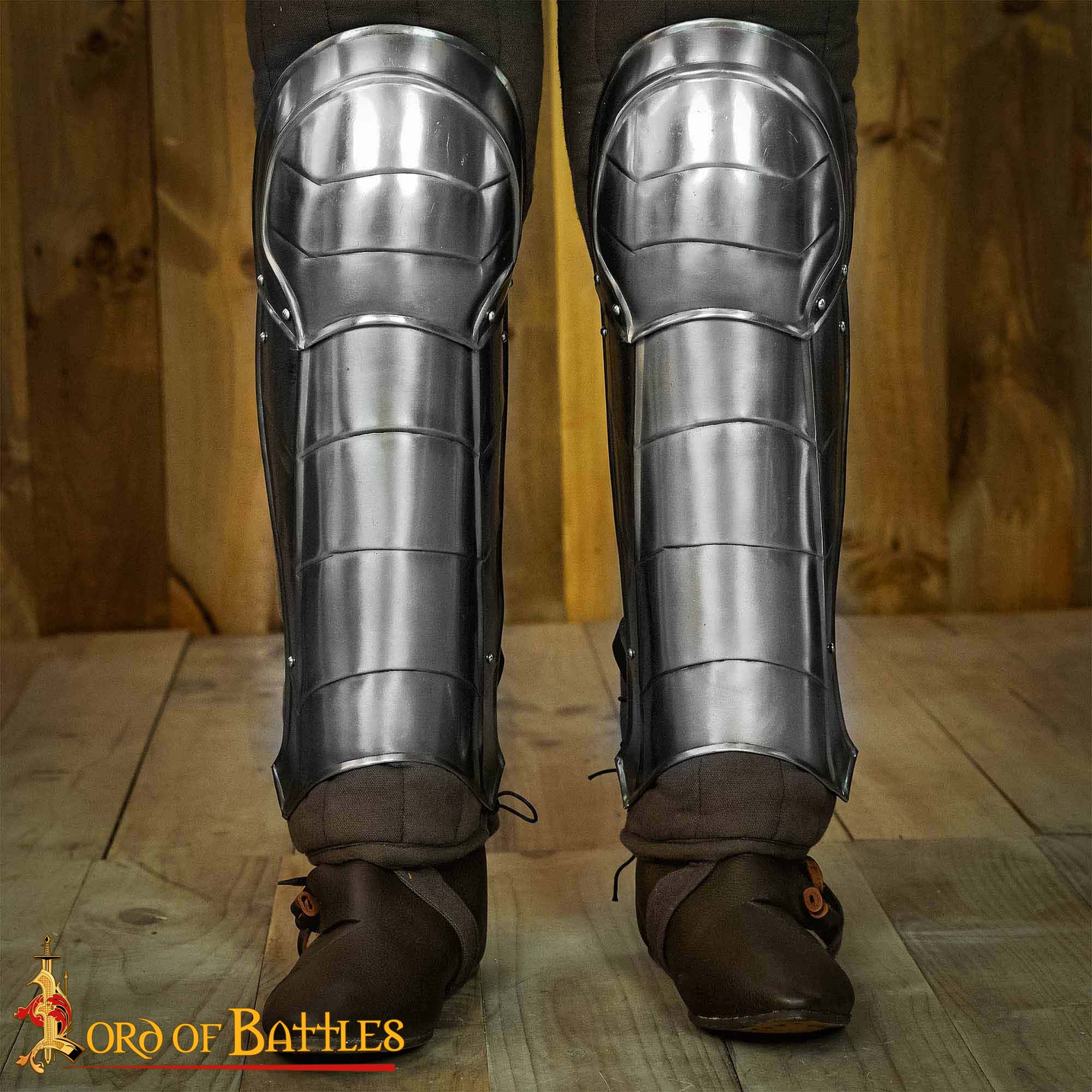 Imagen única de: Grebas de Acero Dark Knight con Poleyns / Rodilleras Incluidas Calibre 18
