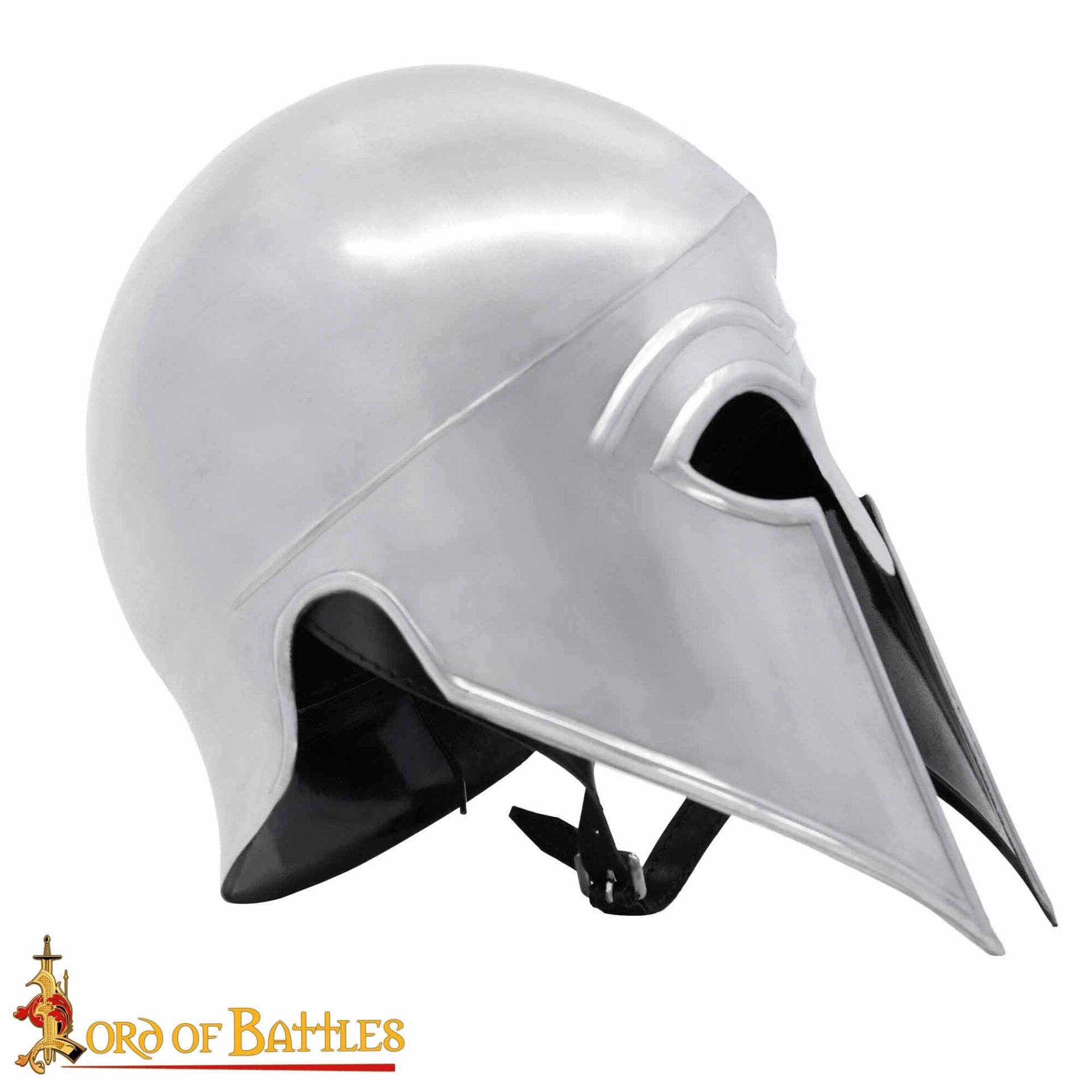 Imagen única de: Casco Griego Hoplita Corintio de Acero con Forro de Cuero