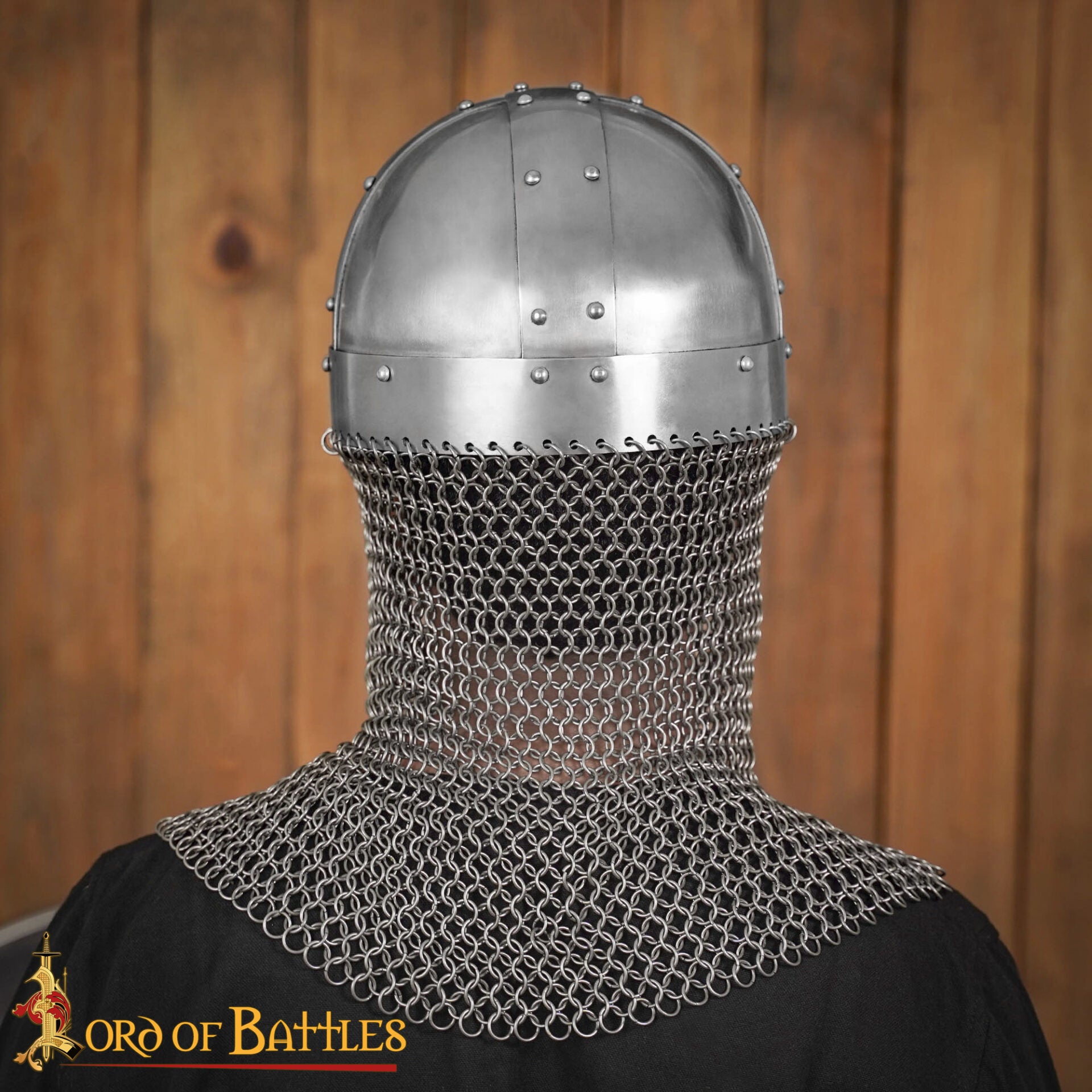 Imagen única de: Casco de Gafas Vikingo con Coraza de Cota de Malla de 16 Calibre