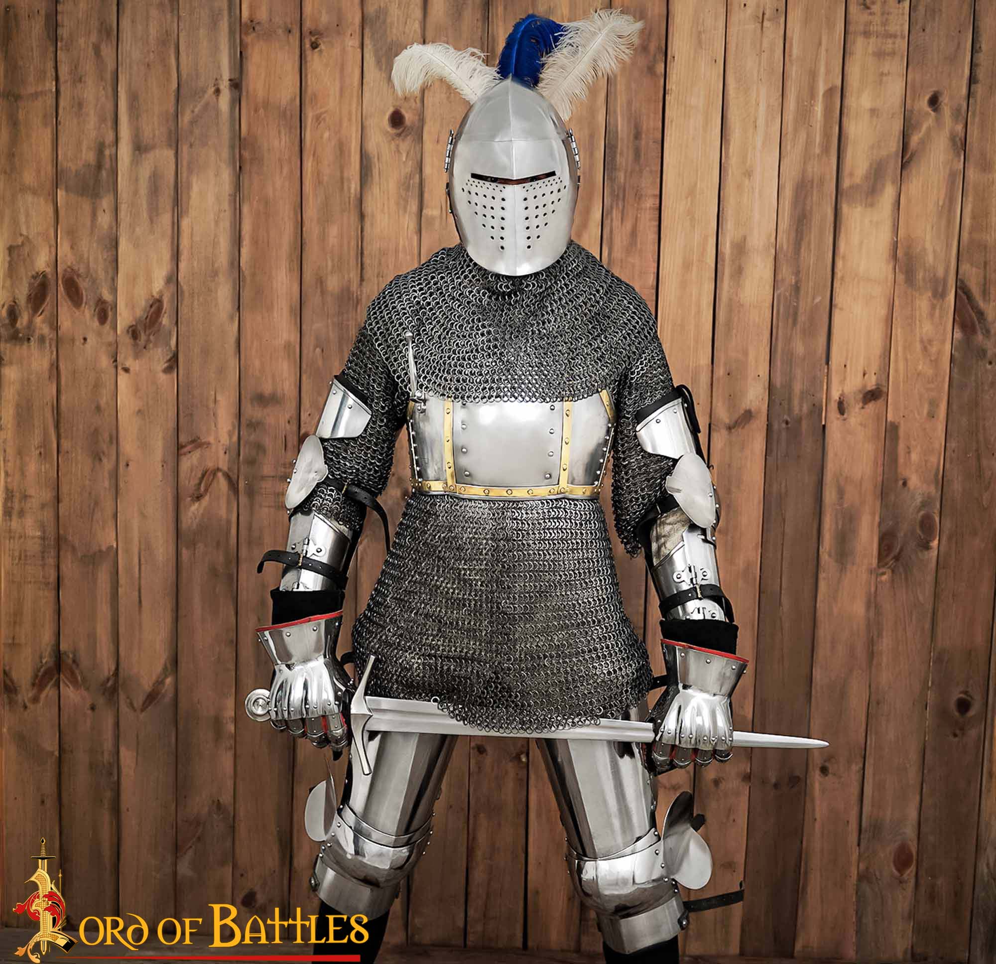 Imagen única de: Casco Bascinet Medieval de Visera Completa Calibre 14