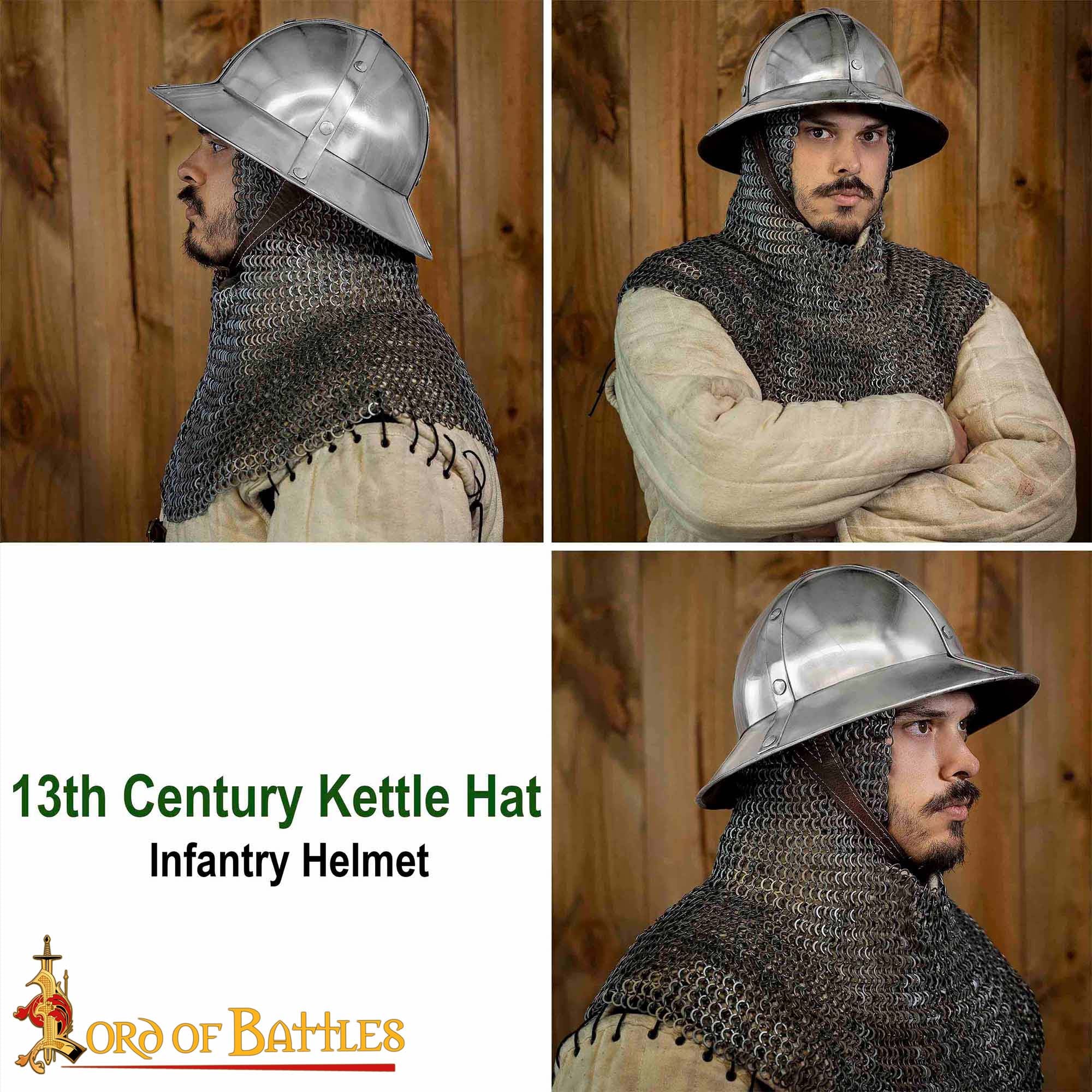 Imagen única de: Casco de Infantería del Siglo Xiii-xiv con Forro de Cuero Calibre 16