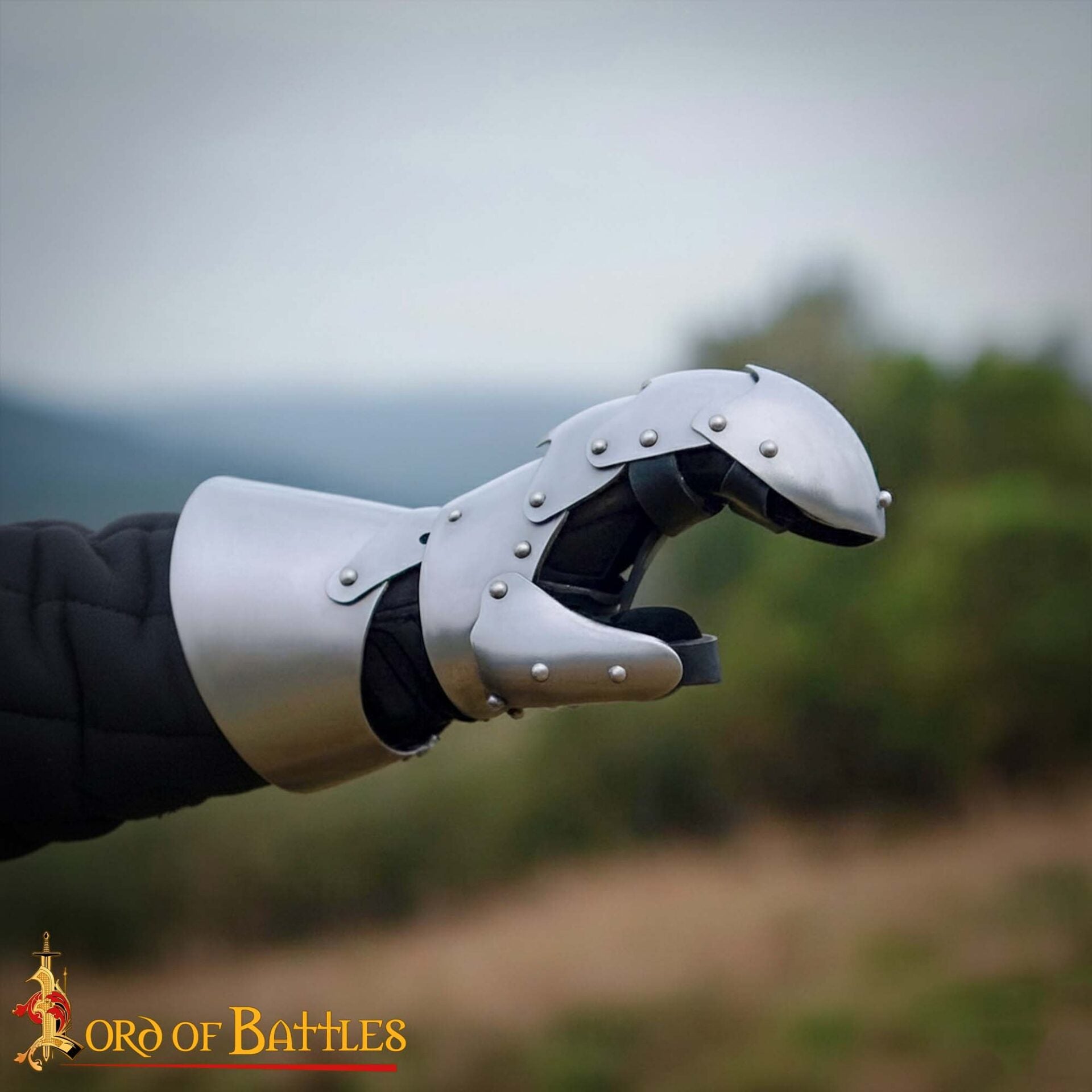 Caballero Medieval Torneo Manopla Guanteletes Armadura de Acero con Guantes de Gamuza - Imagen 5