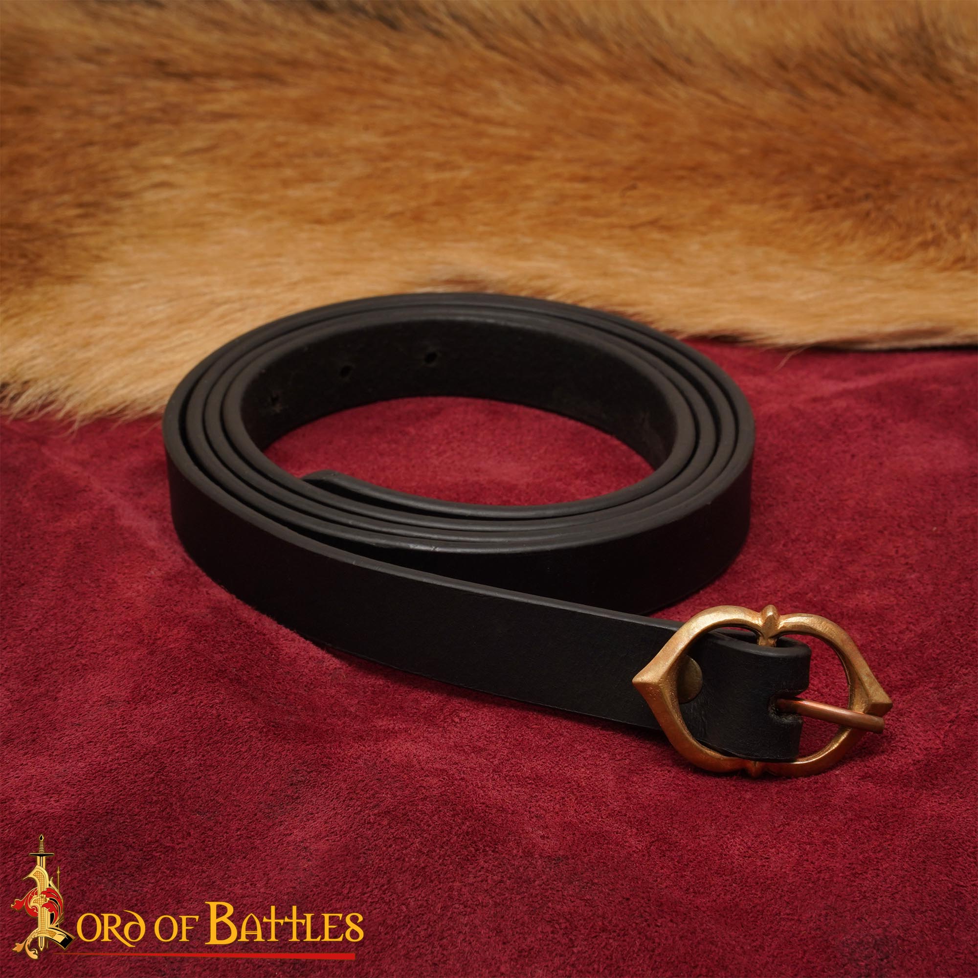 Imagen única de: Cinturón Medieval de Cuero con Hebilla de Bronce Auténtico