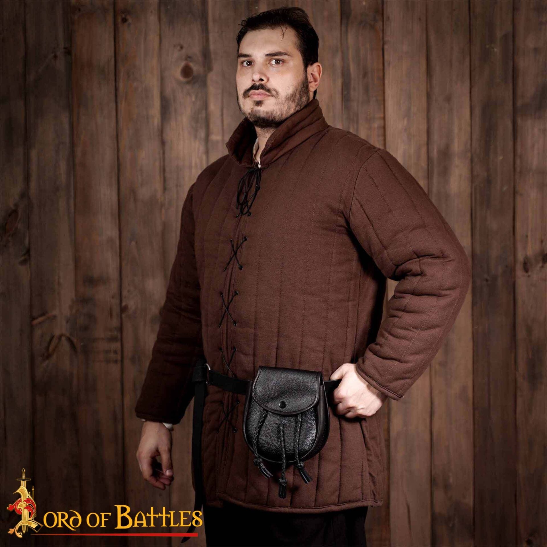 Imagen única de: Sporran Medieval con Borlas Trenzadas Hecho a Mano de Cuero Genuino