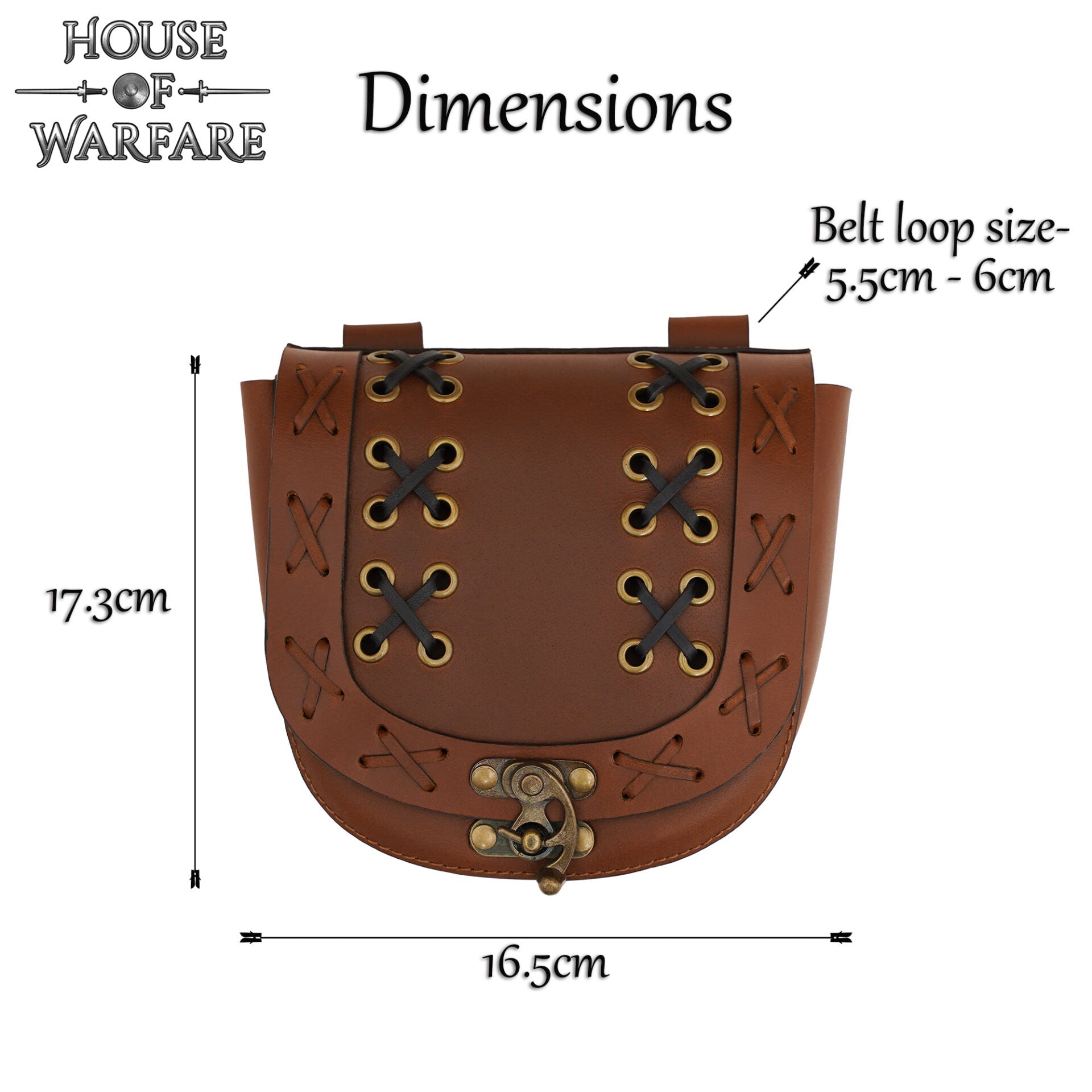 Imagen única de: Bolsa Medieval de Cuero para Cinturón con Cierre - Bolso Marrón con Cordones Cruzados para Larp, Disfraces Vikingos y Renacentistas