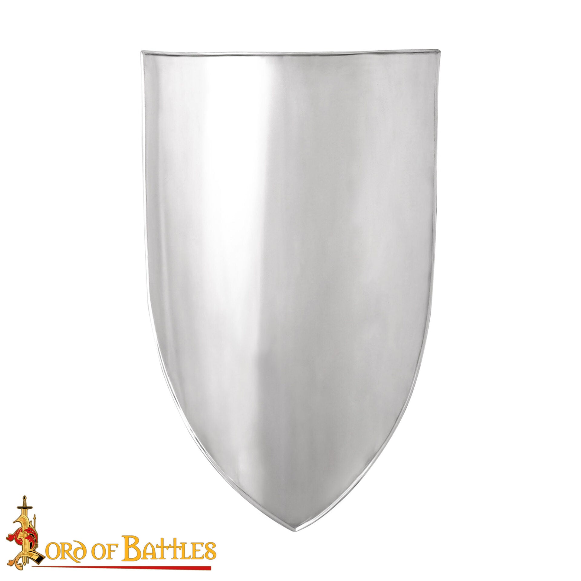 Imagen única de: Medieval Izquierda Escudo del Calentador de Acero en Blanco Acero Calibre 18