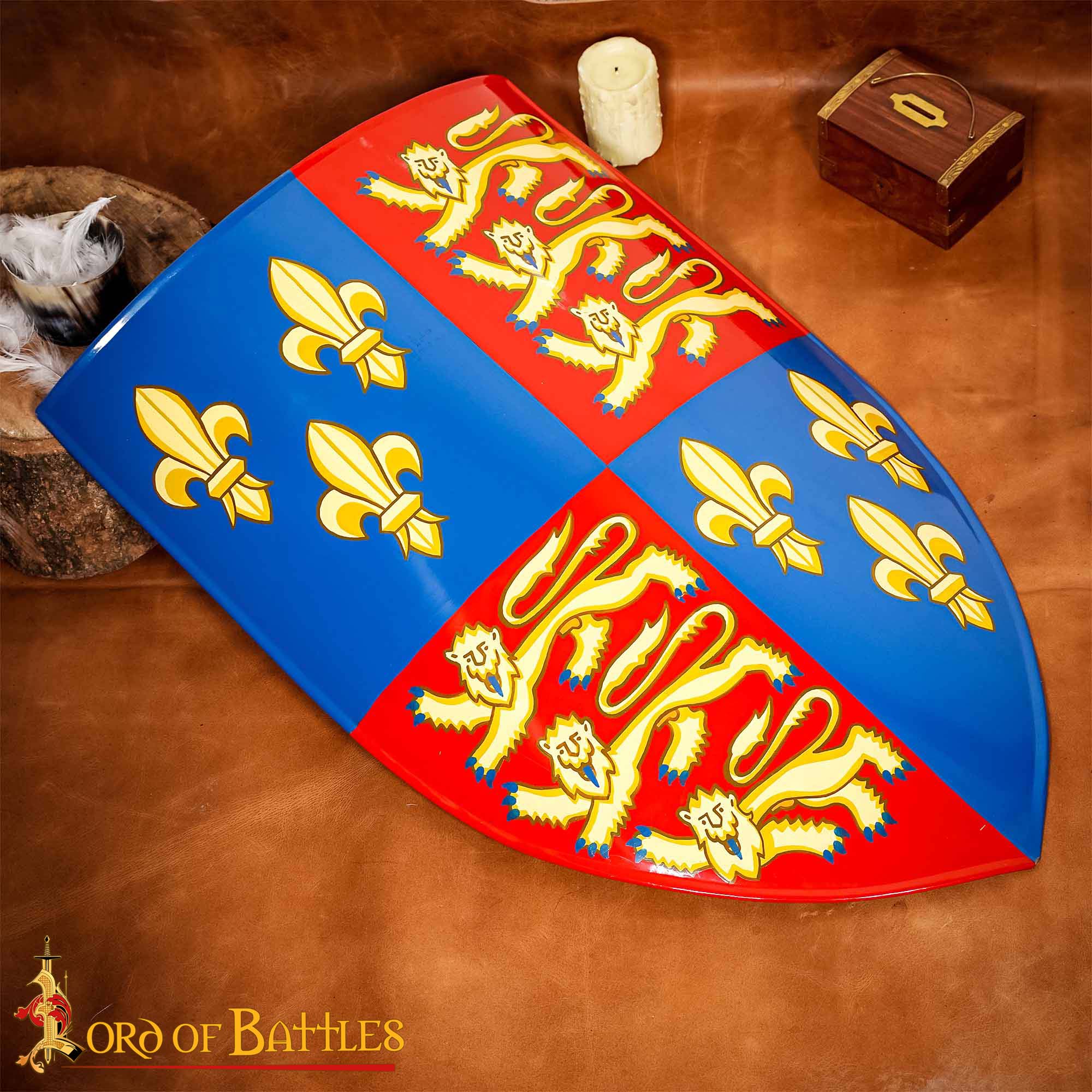 Imagen única de: Escudo Edward con Diseño de Flor - Acero Dulce Pintado Calibre 18