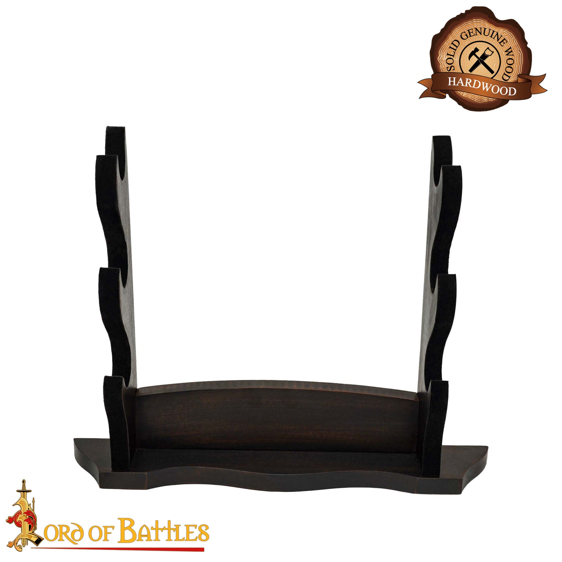 Imagen única de: Soporte para Hacha/espada Artesanal de Madera Auténtica de Tres Niveles