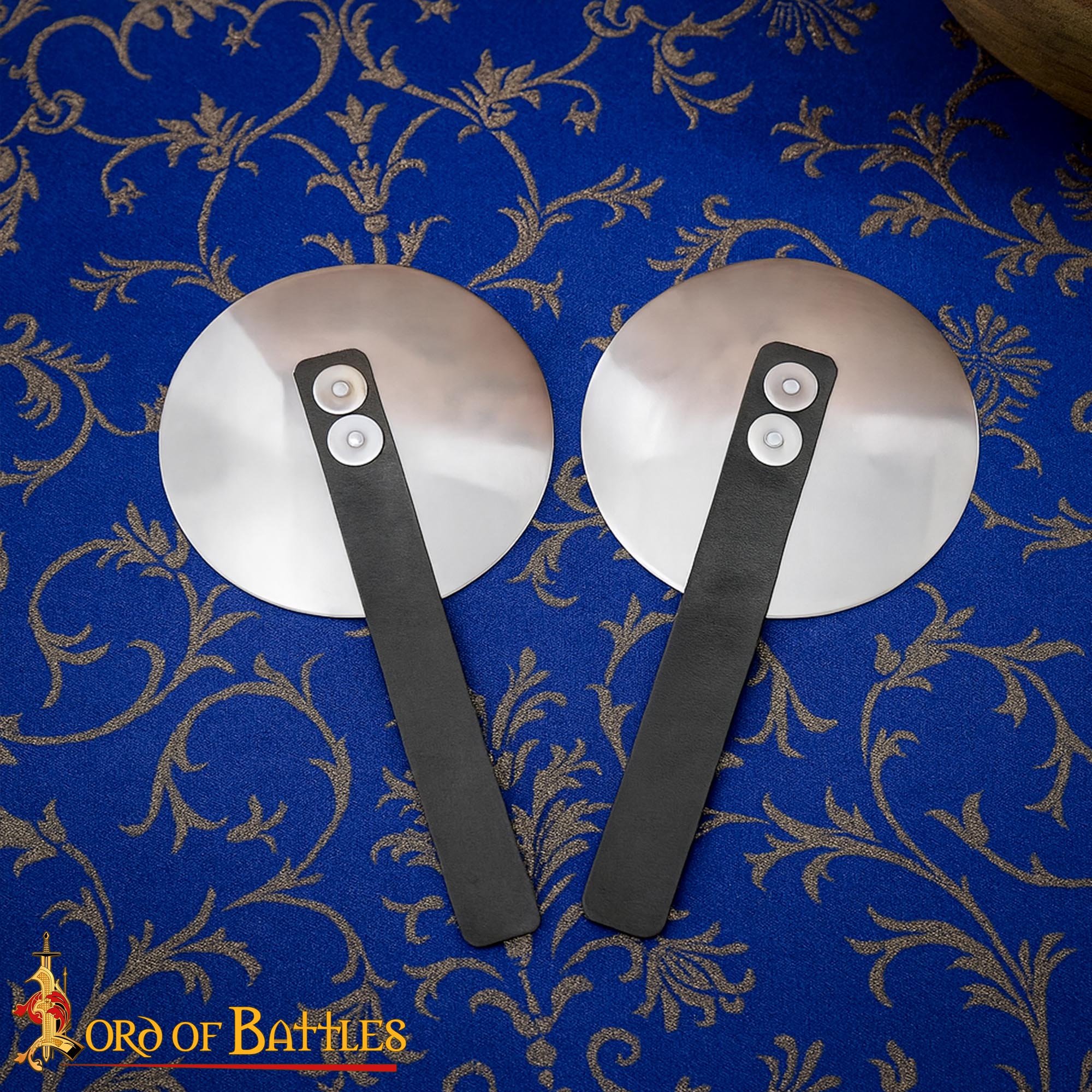 Rondeles Medievales de Acero con Correas de Cuero - Pareja - Imagen 2