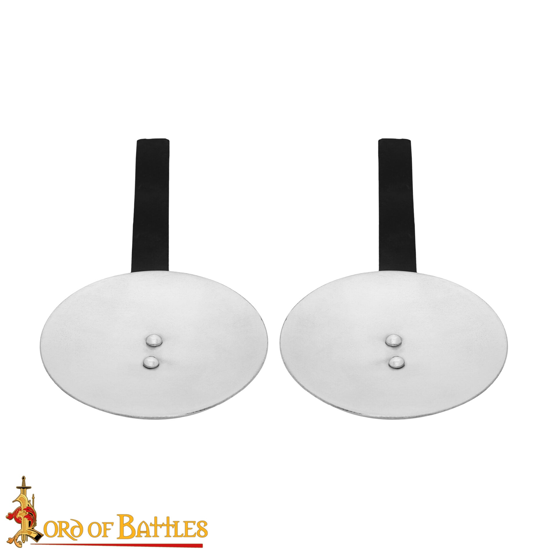 Rondeles Medievales de Acero con Correas de Cuero - Pareja - Imagen 4