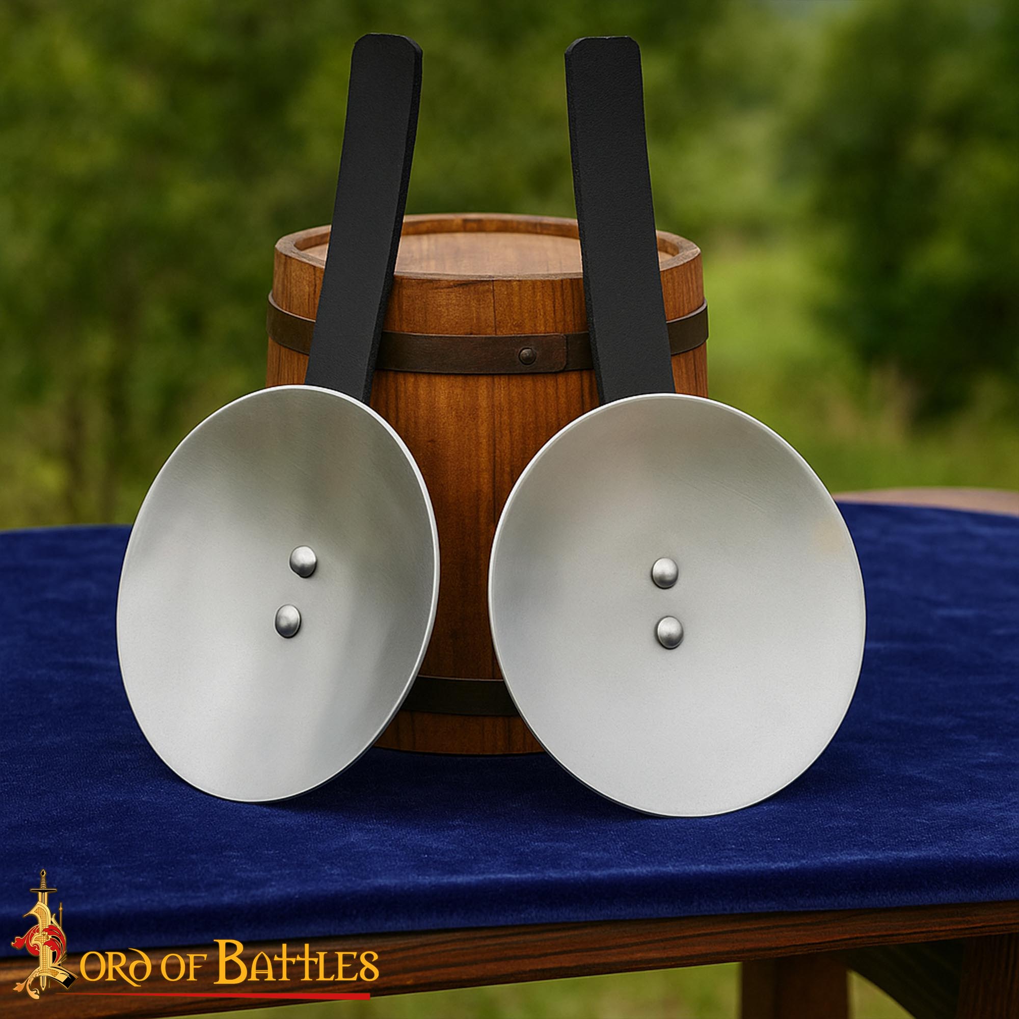 Rondeles Medievales de Acero con Correas de Cuero - Pareja - Imagen 5