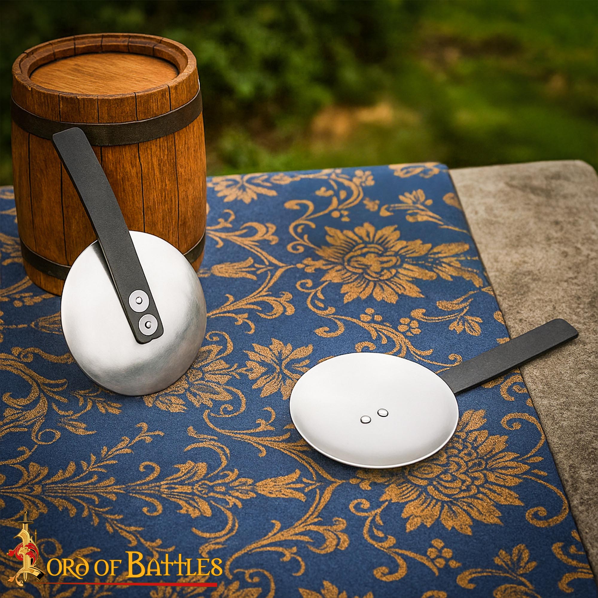 Rondeles Medievales de Acero con Correas de Cuero - Pareja - Imagen 6