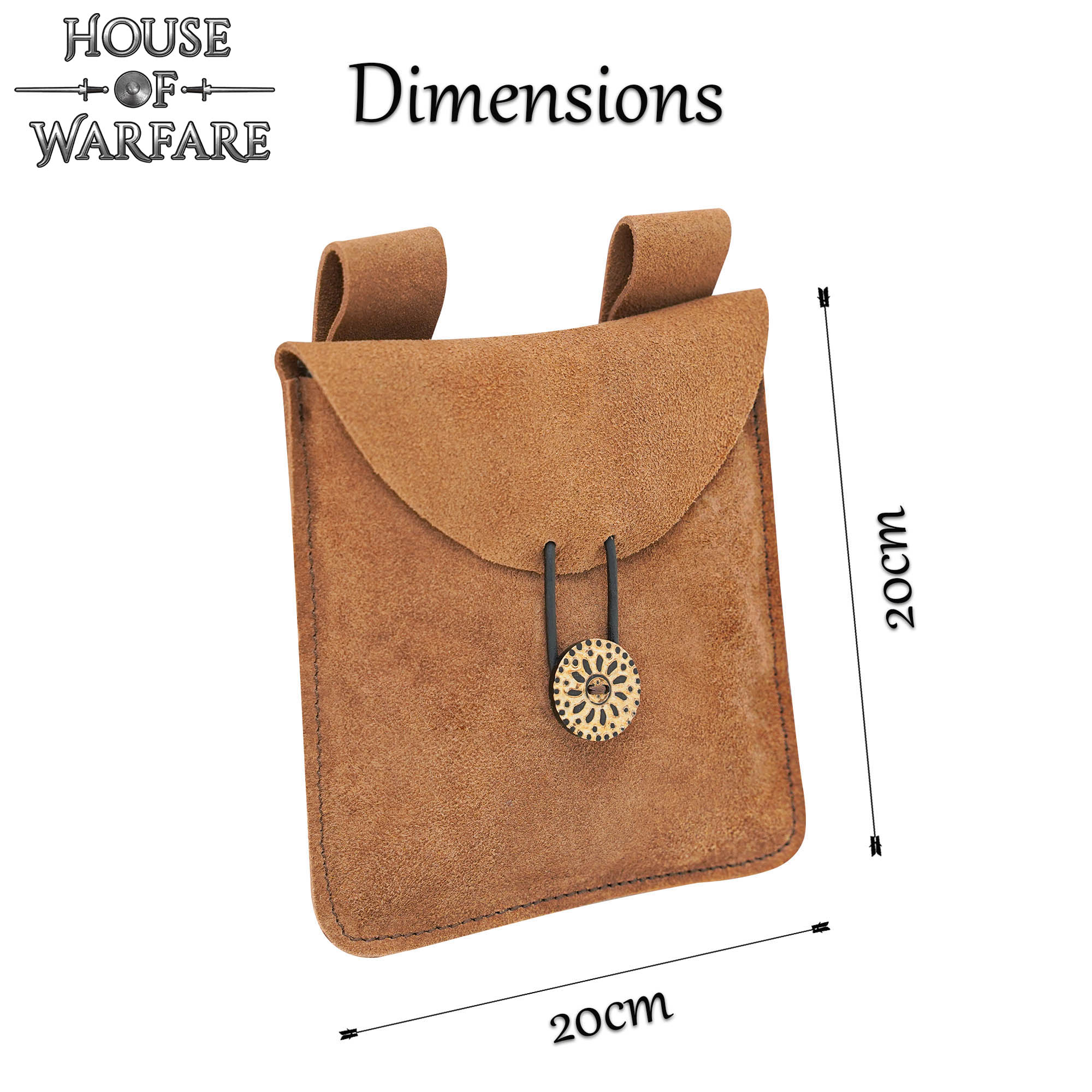 Imagen única de: Bolsa Medieval Artesanal de Ante Grande