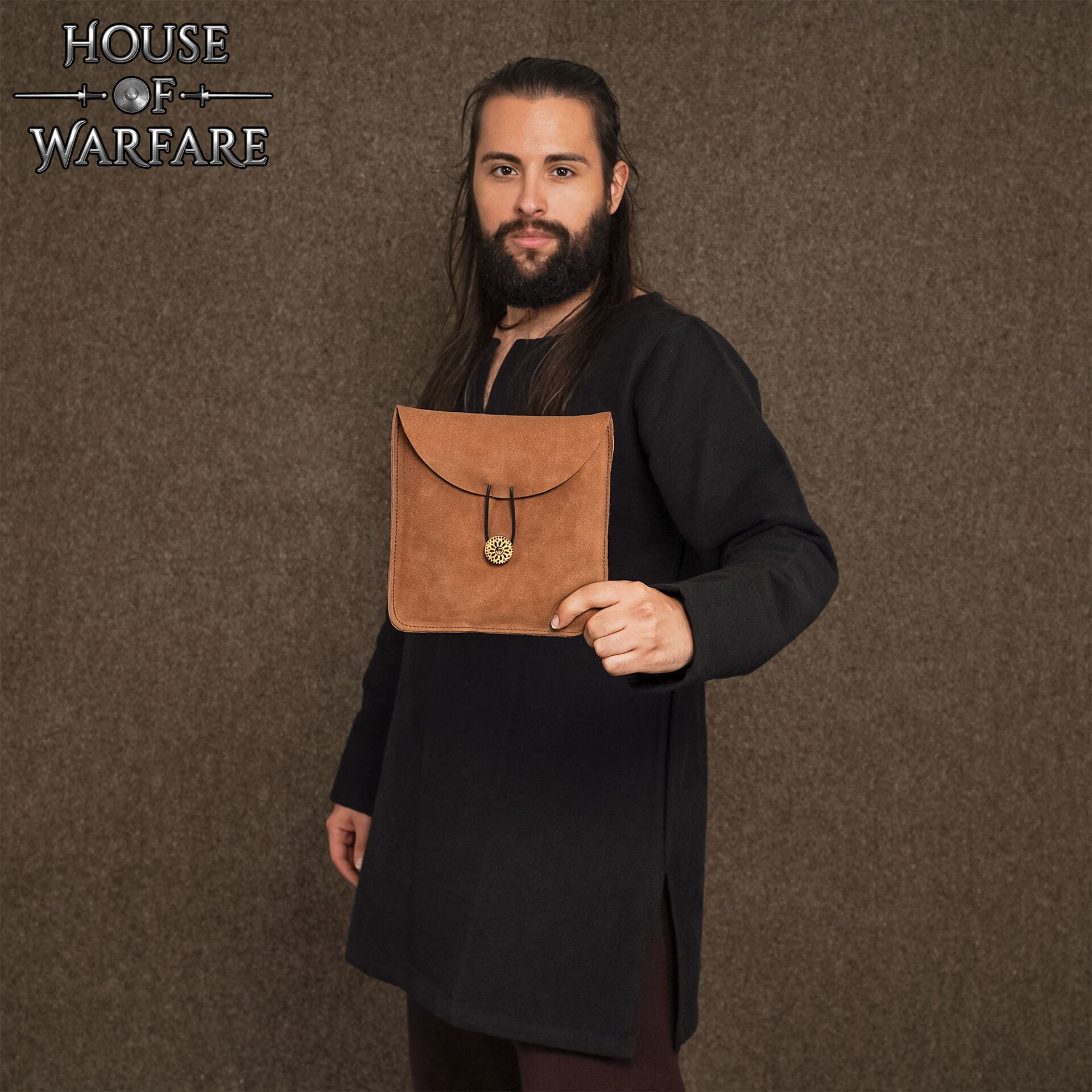 Imagen única de: Bolsa Medieval Artesanal de Ante Grande