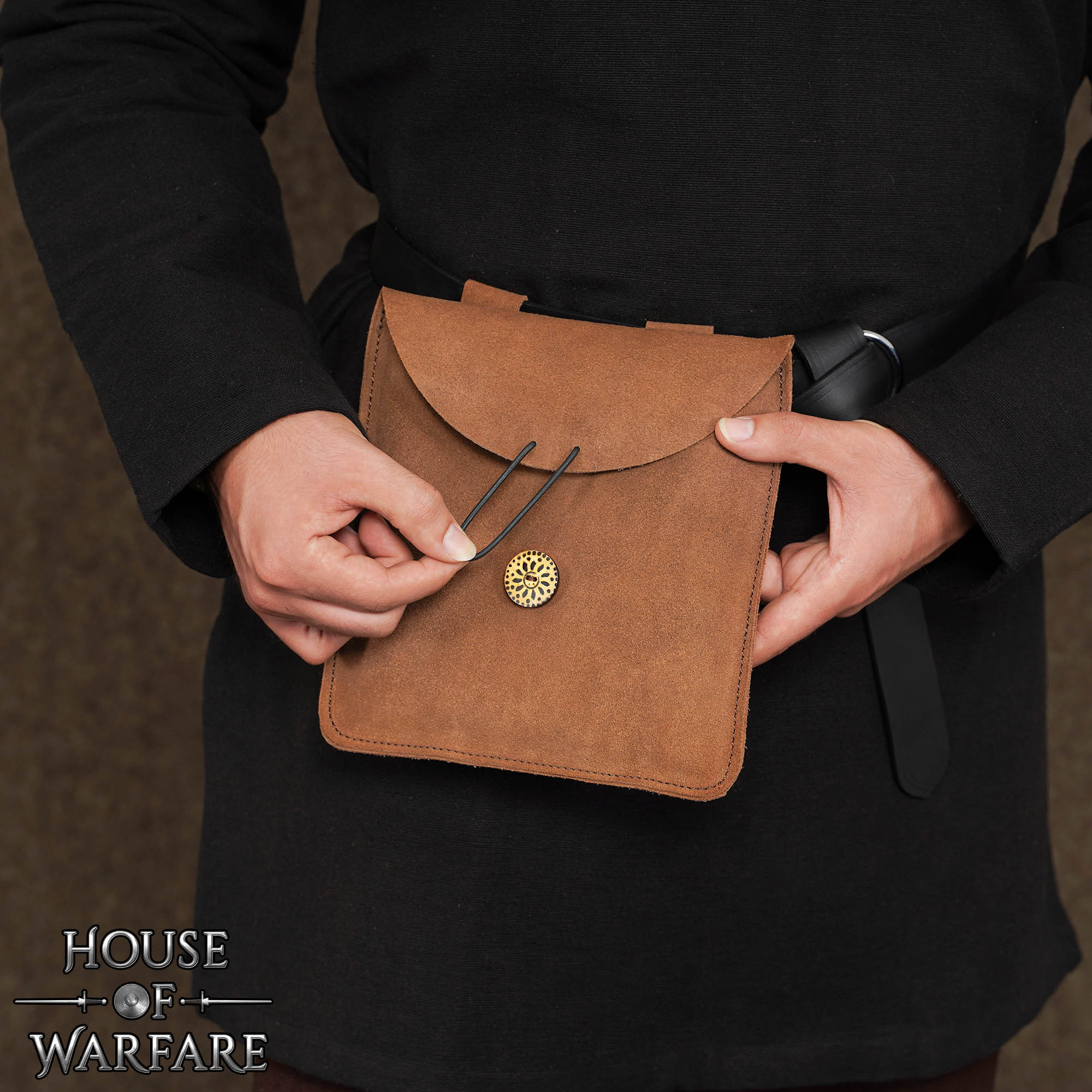 Imagen única de: Bolsa Medieval Artesanal de Ante Grande