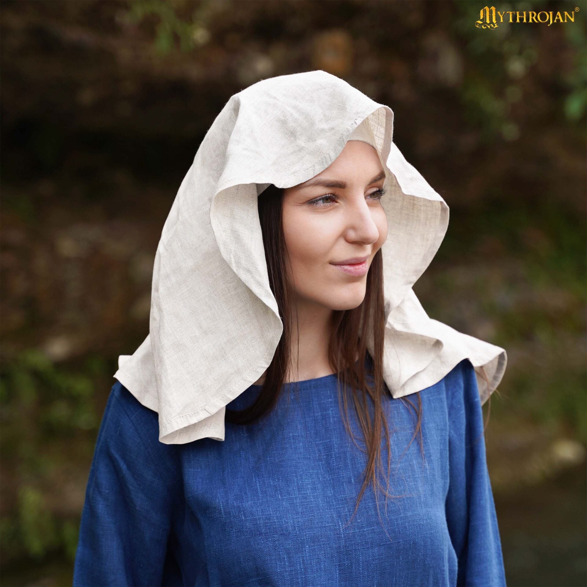 Imagen única de: Velo Medieval de Lino y Algodón para Recreaciones y Larp
