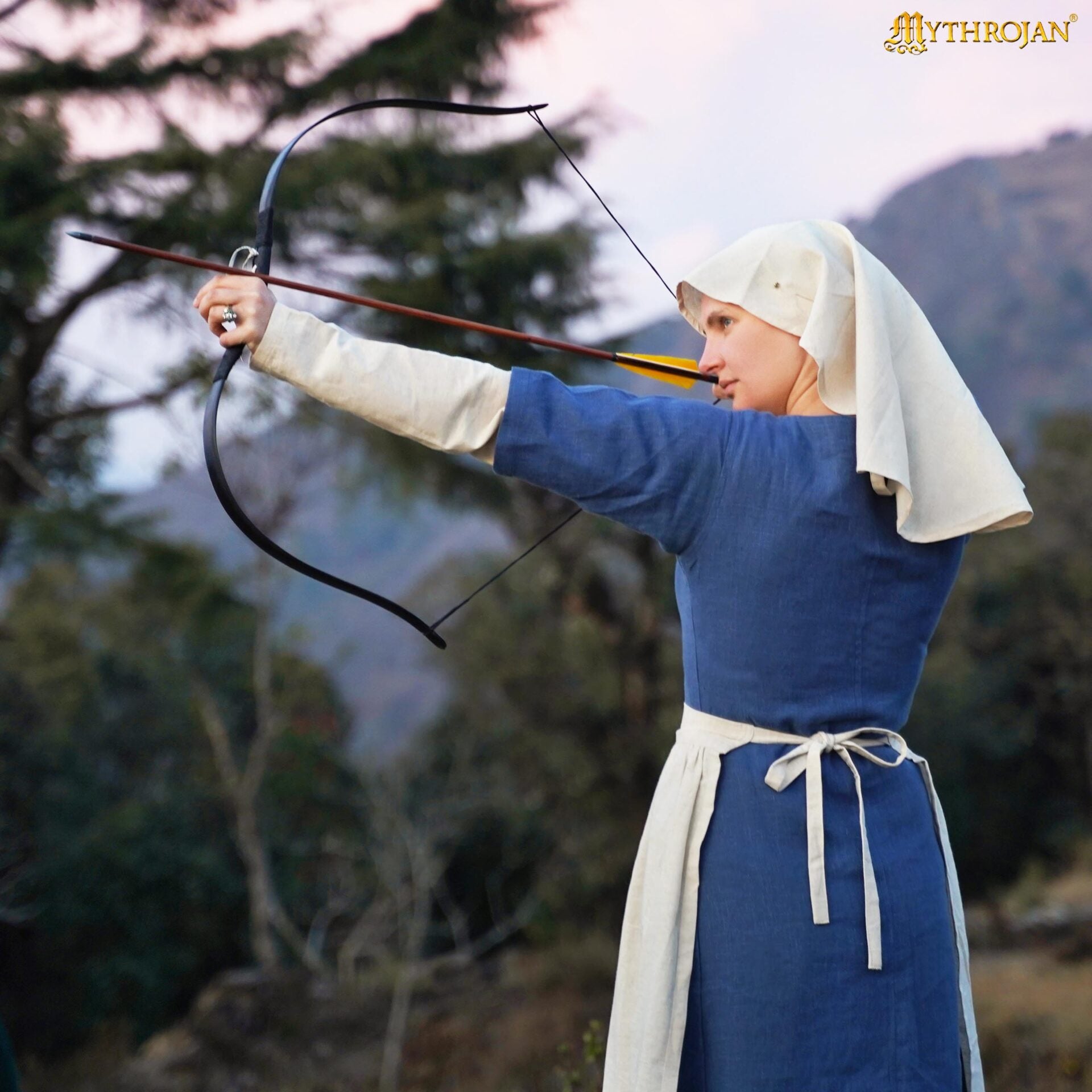 Imagen única de: Velo Medieval de Lino y Algodón para Recreaciones y Larp