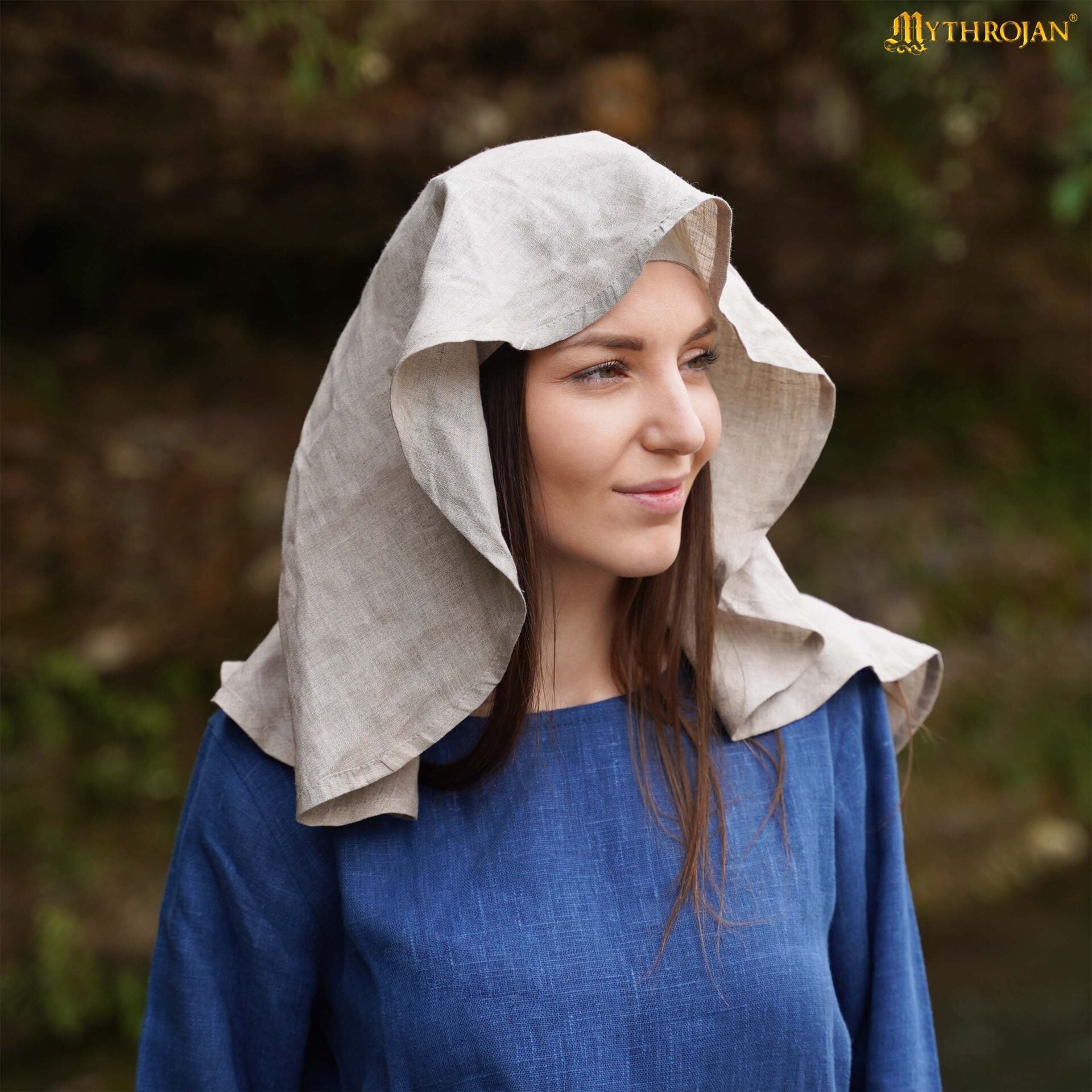 Imagen única de: Velo Medieval Ovalado - Cubrecabeza de Lino 100% Natural Siglo Xi-xv Accesorio de Vestuario Histórico