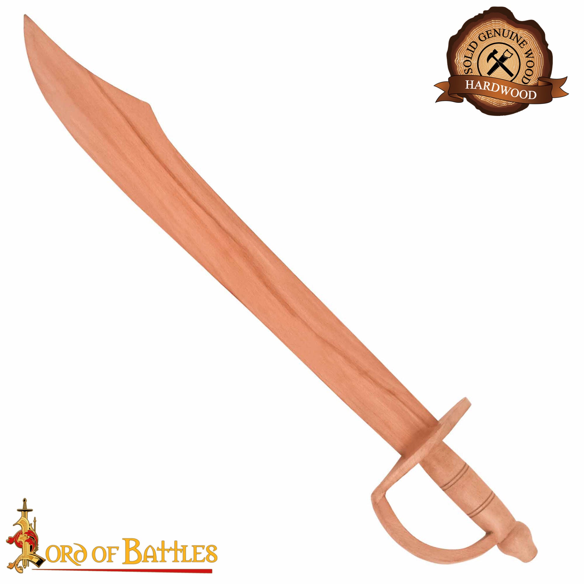 Imagen única de: Espada de Práctica Pirata de Madera - Puntal de Entrenamiento Artesanal de 30" con Acabado Natural