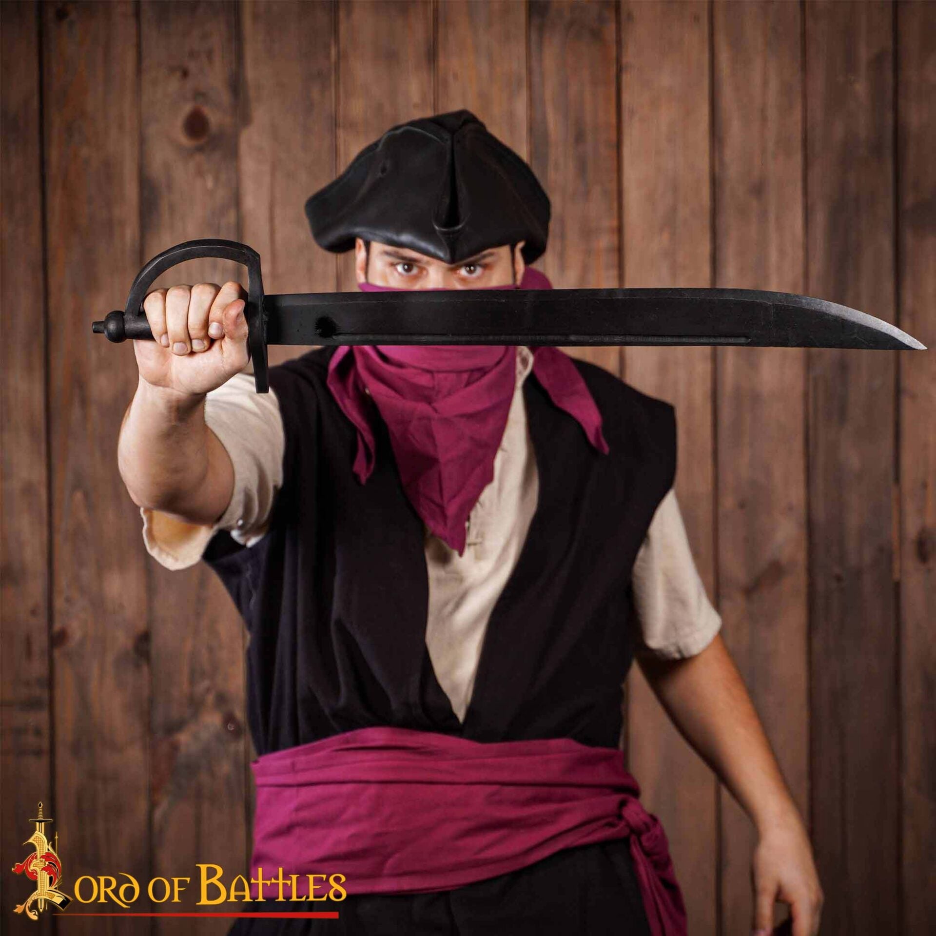 Imagen única de: Puntal de Madera Negro con Sable Pirata
