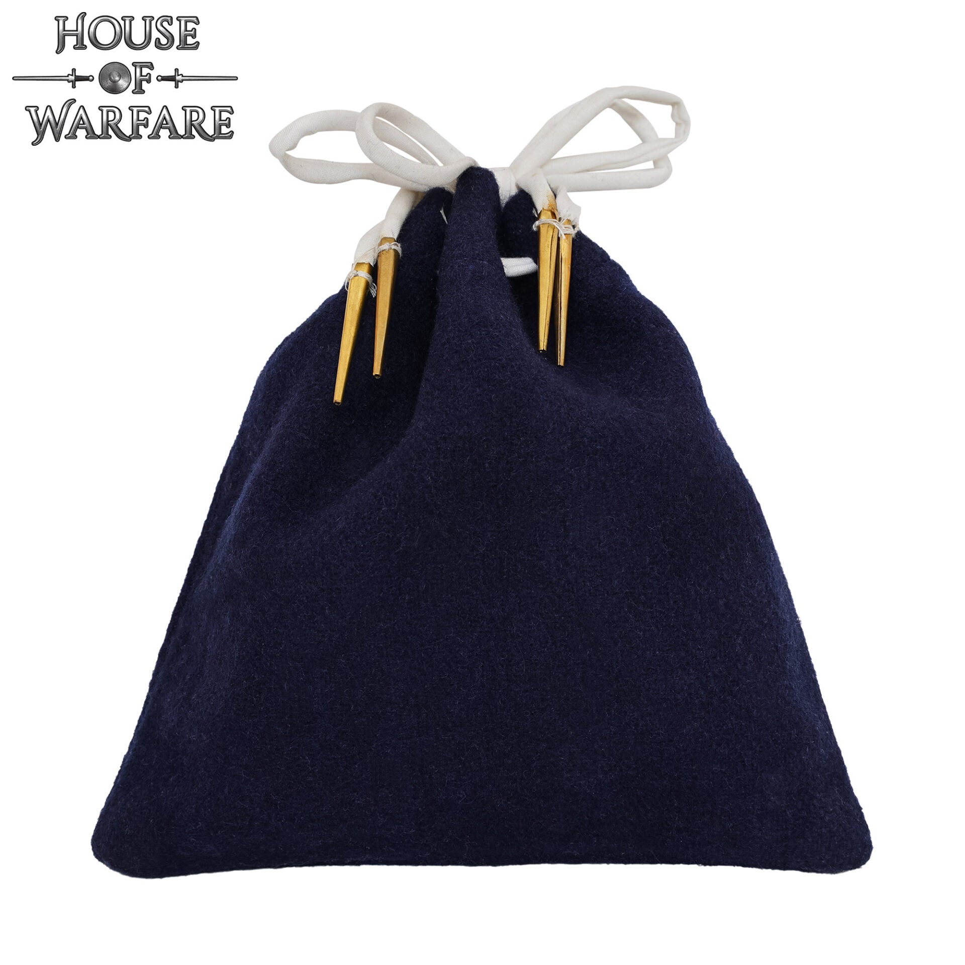 Imagen única de: Bolsa Medieval de Lana con Cordón Azul Marino