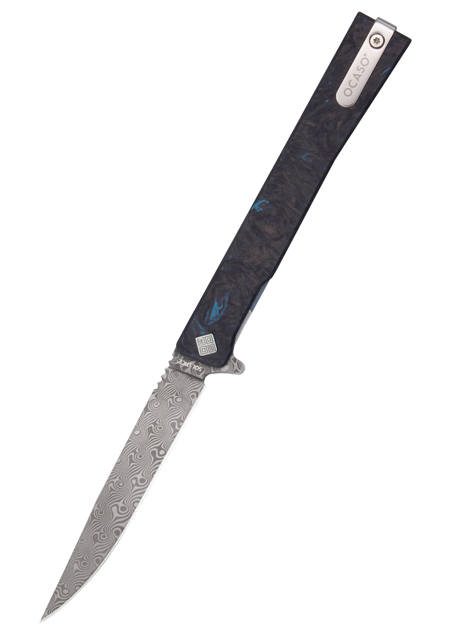 Imagen única de: Navaja De Bolsillo Solstice, Damasco, Azul, Ocaso Knives