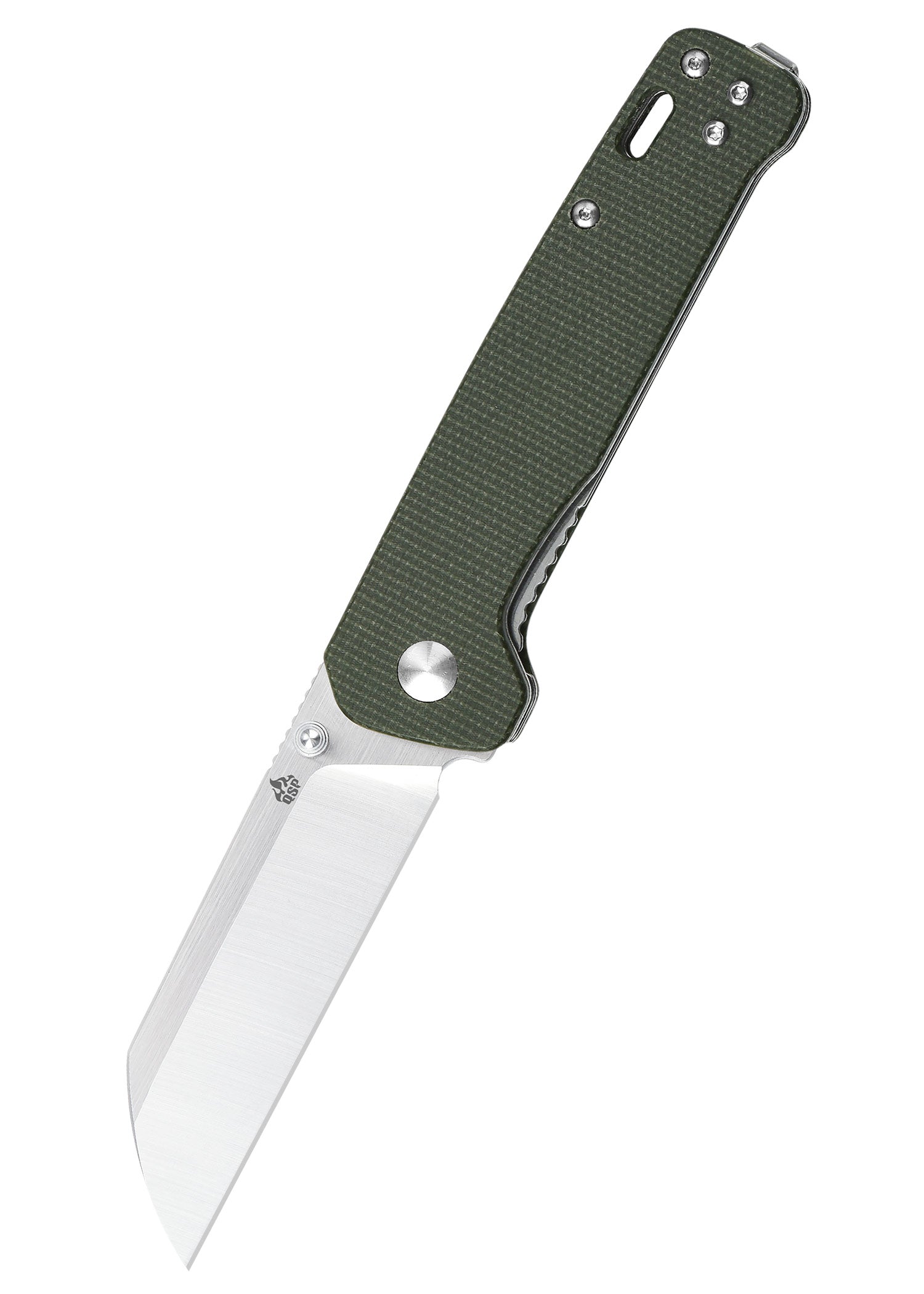 Imagen única de: Navaja Penguin, Hoja Satinada D2, Mango Micarta Verde