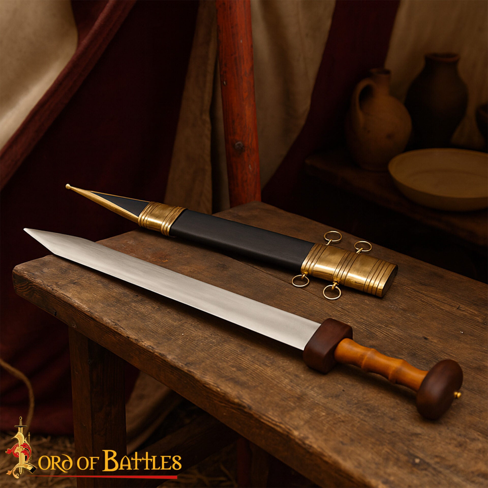 Espada Romana de Colección Gladius con Vaina - Espada Corta Histórica de los Legionarios Romanos, de Exposición y Colección - Imagen 1