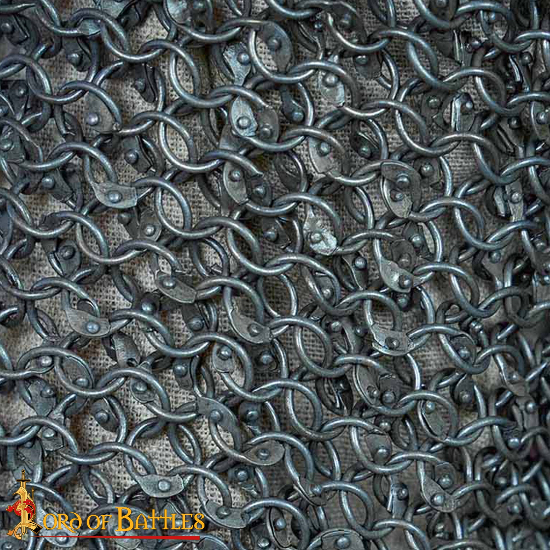 Imagen única de: Anillas de Cota de Malla - Anillo Redondo Remachado de 8 Mm - Calibre 18, Acero Dulce, Natural - Ideal para Larp, Cosplay y Reenactments