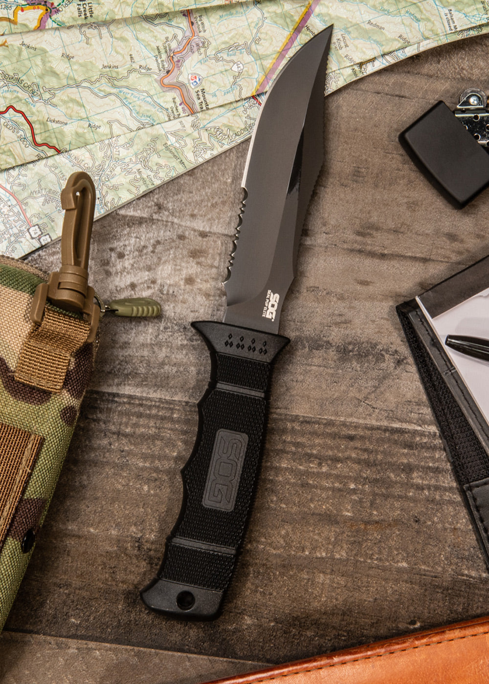 Imagen única de: Cuchillo Fijo Seal Pup Elite, Parcialmente Dentado, Sog