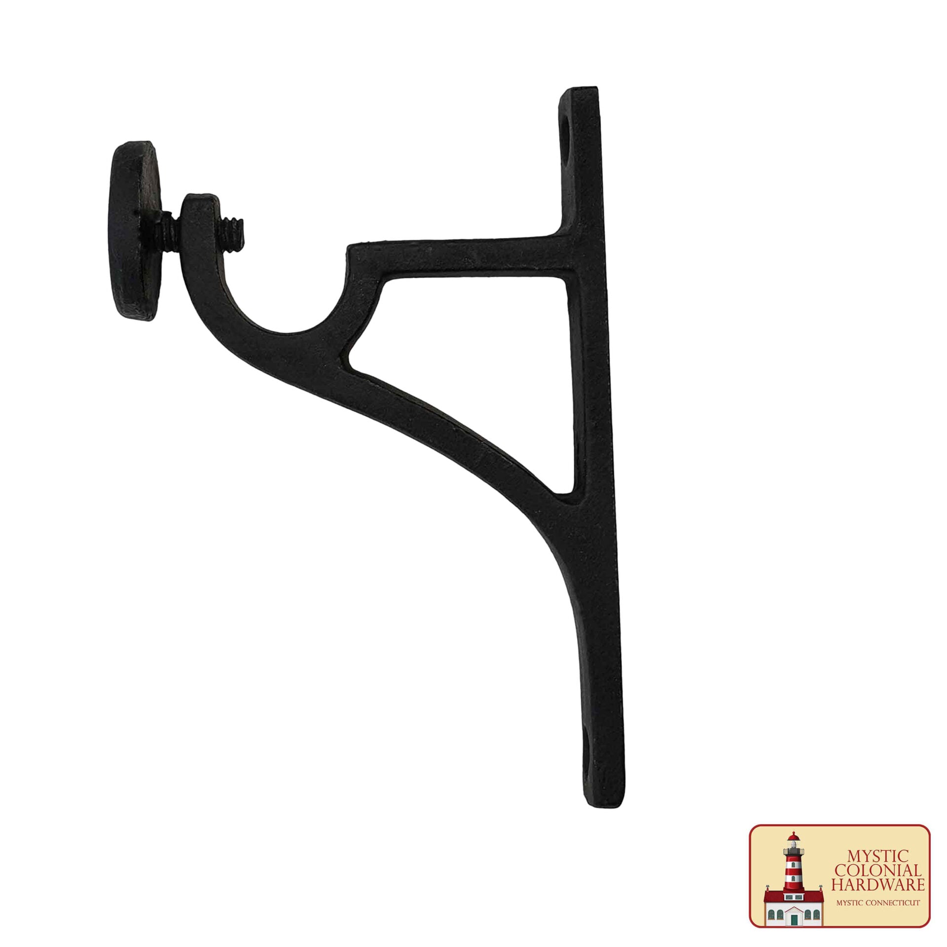 Imagen única de: Soportes de Barra de Cortina Ajustables Góticos de Alta Resistencia - Soportes de Barra de Cortina de Montaje en Pared Verticales Negros para Persianas y Ventanas