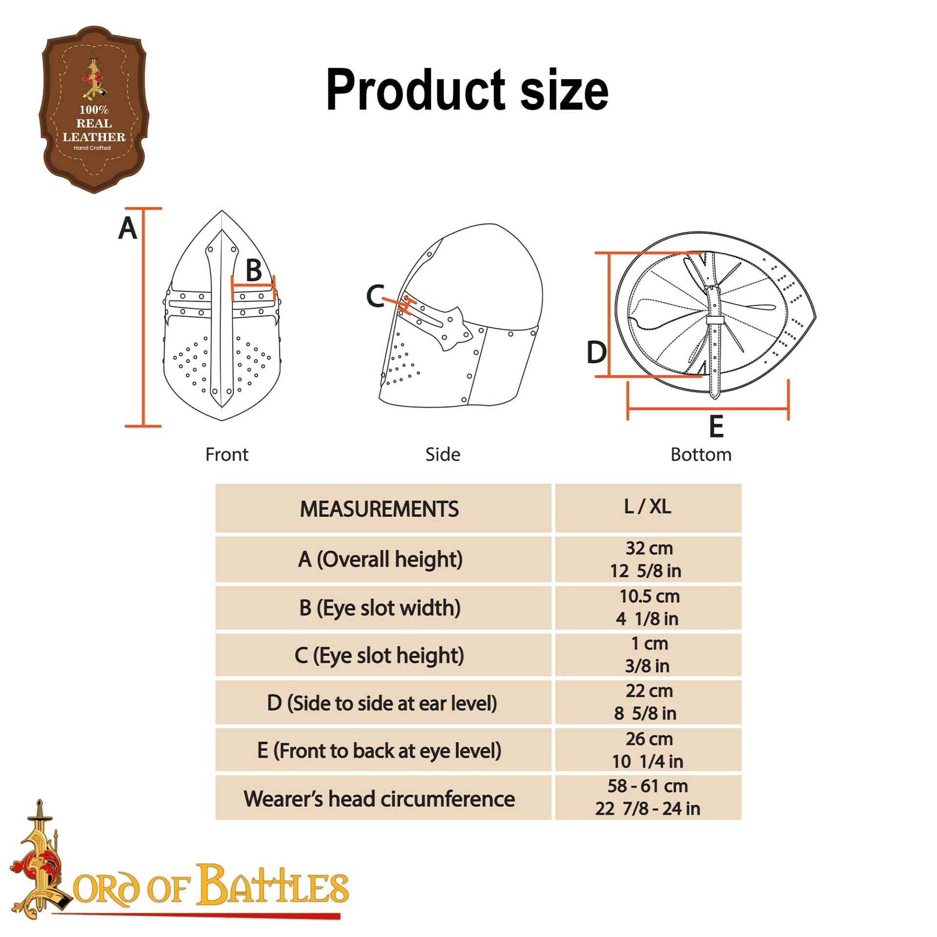 Sugarloaf Great Helm - Casco Cónico de Acero con Forro Acolchado - Imagen 3